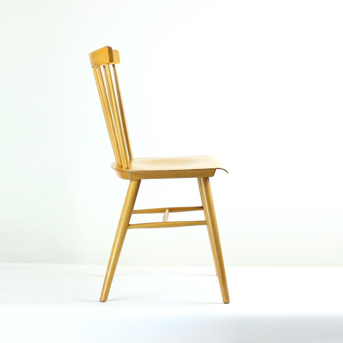 Midcentury Ironica Chair by Ton in Oak Wood, Czechoslovakia 1960s For Sale 1
