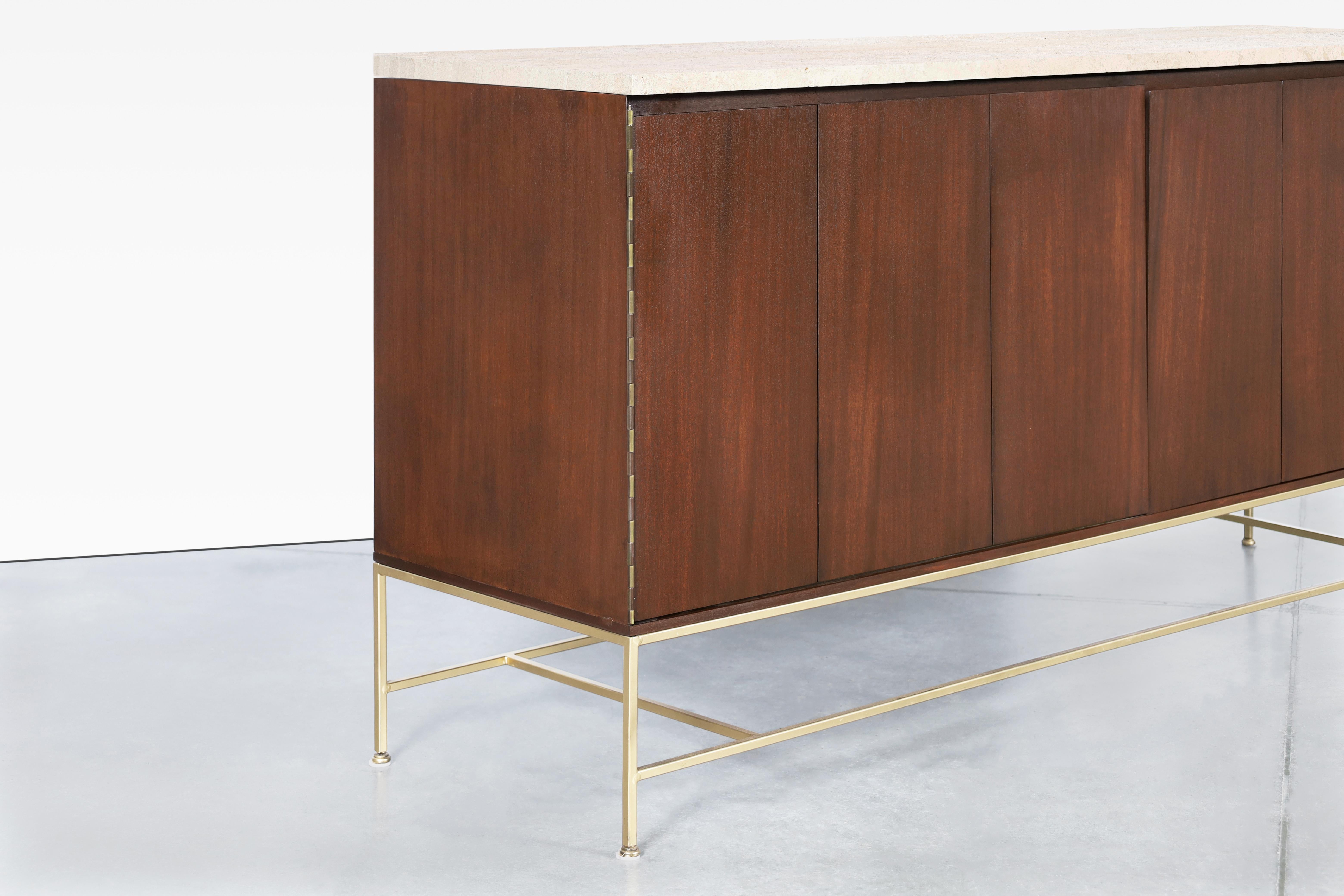 Mid-Century moderno Credenza in travertino 