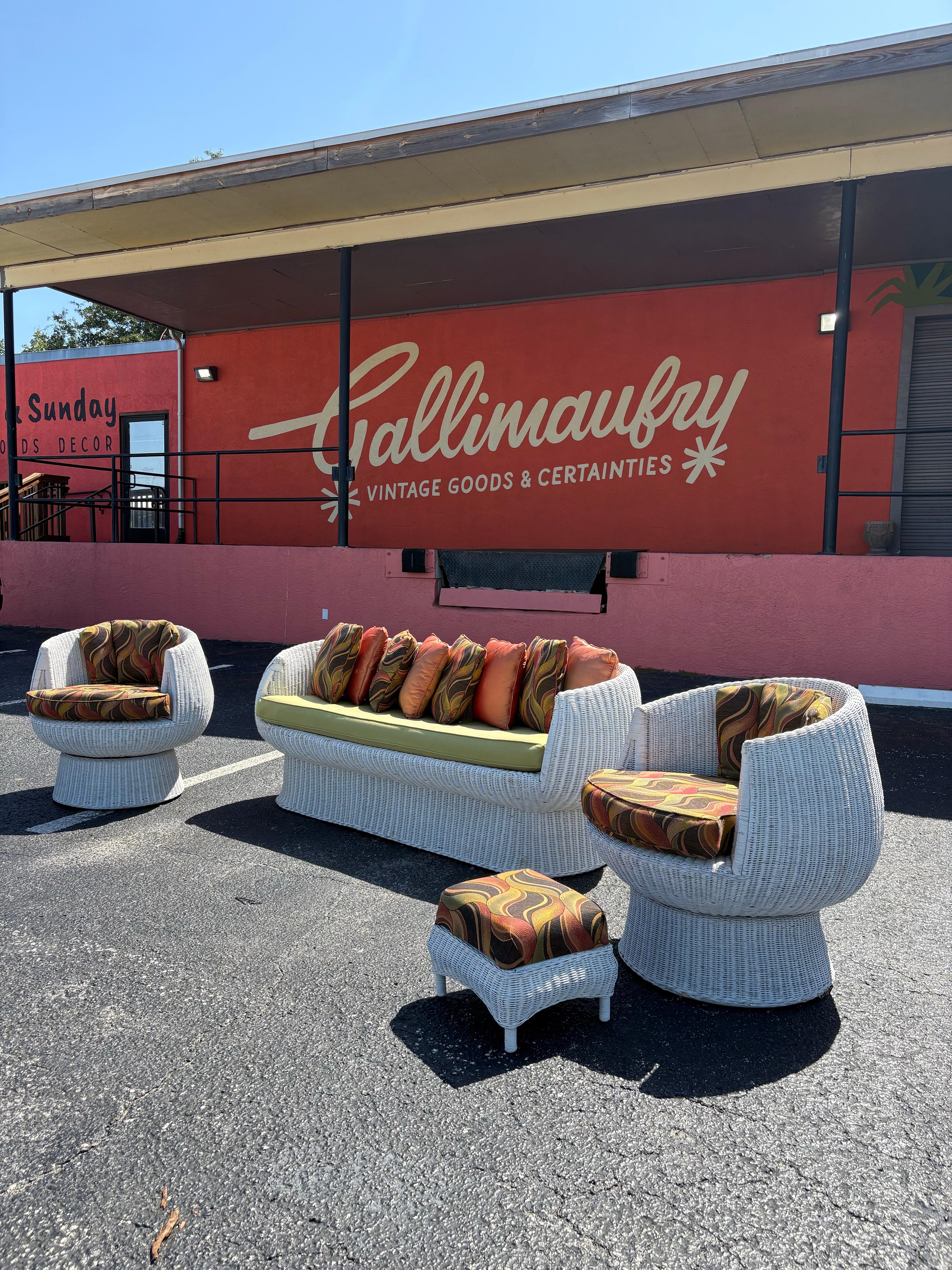 Mid-Century Modern Mid Century Isamu Kenmochi style Wicker Rattan Bubble Mushroom Sofa Settee For Sale