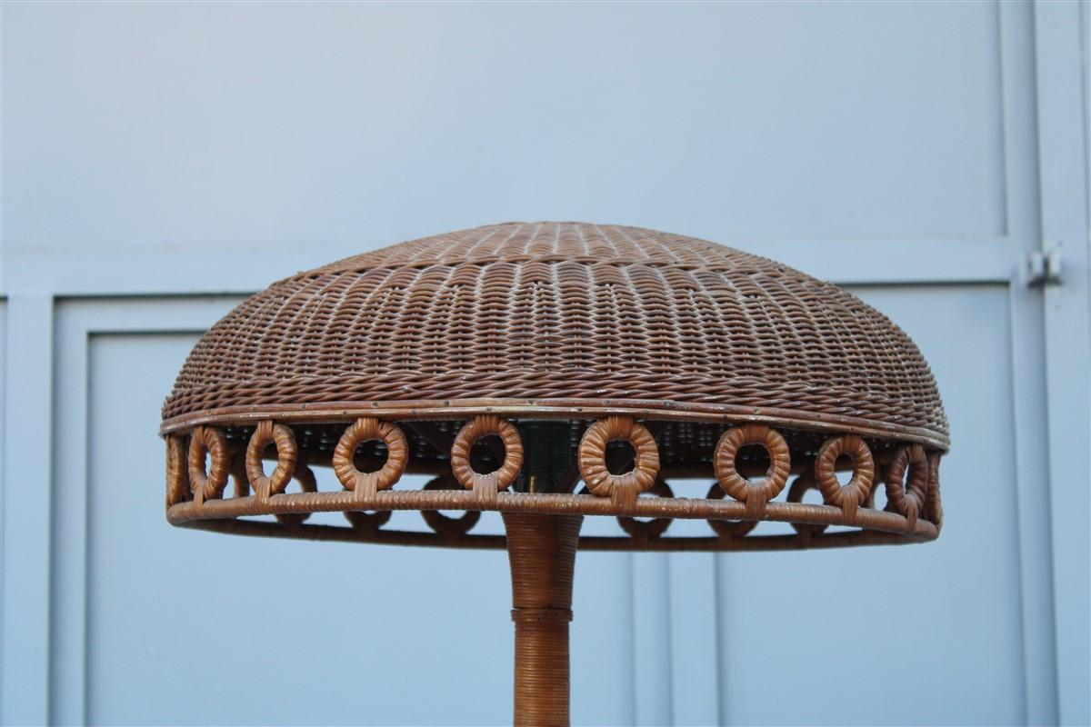 Lampadaire italien du milieu du siècle, design italien en bambou, années 1940.