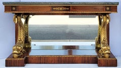 Mid-Century Itaian Neo-Classical Style Giltwood And Marble Top Console Table