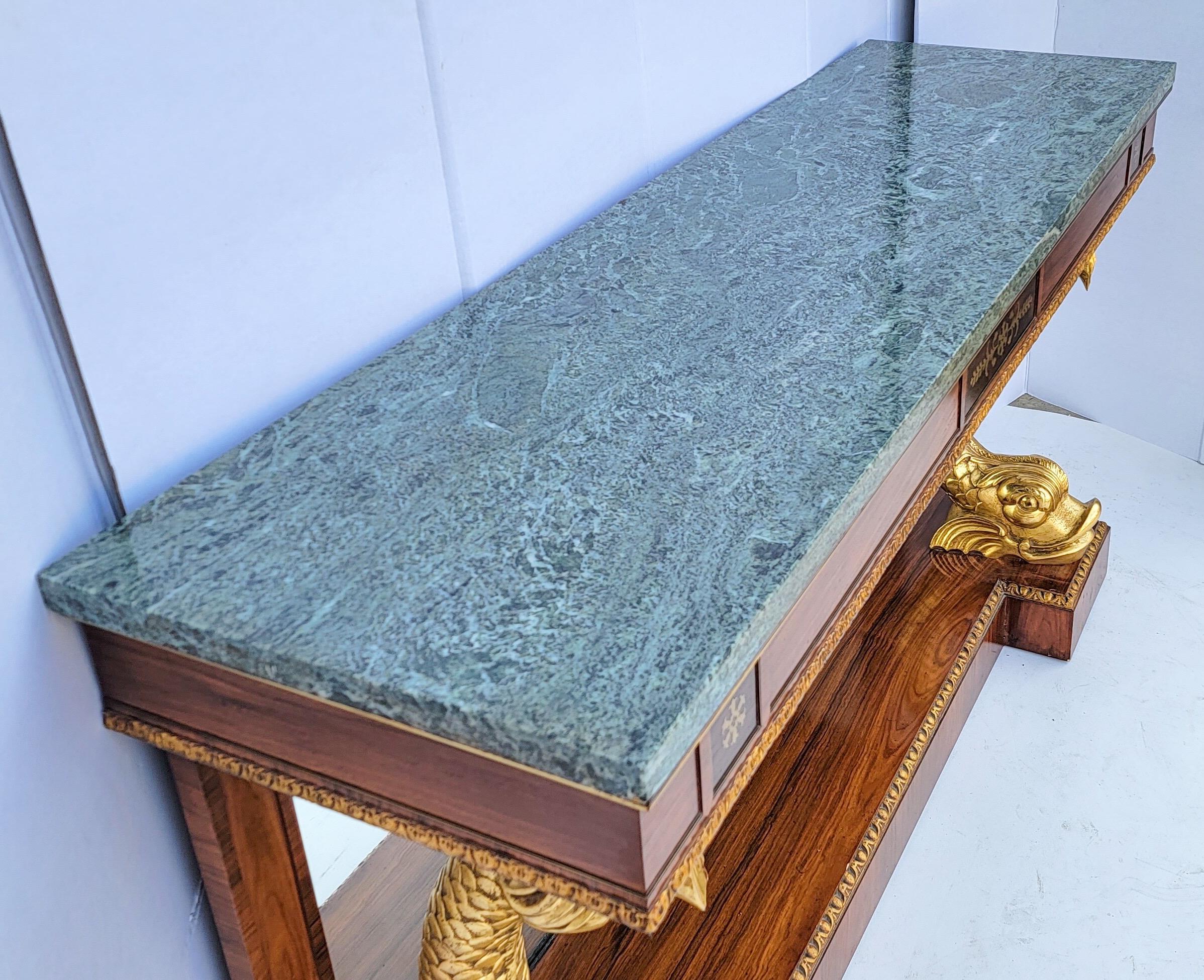 Neoclassical Mid-Century Itaian Neo-Classical Style Giltwood And Marble Top Console Table