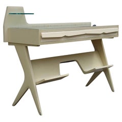Mid-Century Italia Vanity Desk in Lacquered Wood Gio Ponti Style Colored Dassi