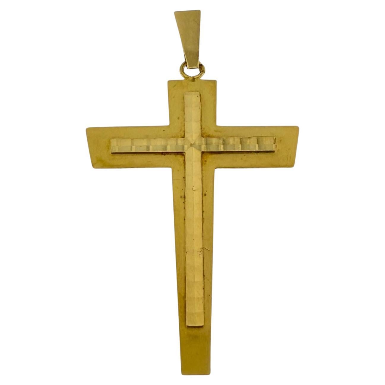 Mid-Century Italian 18 karat Yellow Gold Cross