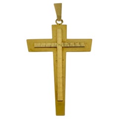 Mid-Century Italian 18 karat Yellow Gold Cross
