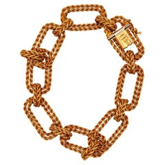 Bracciale A Link in oro giallo 18 carati di metà secolo
