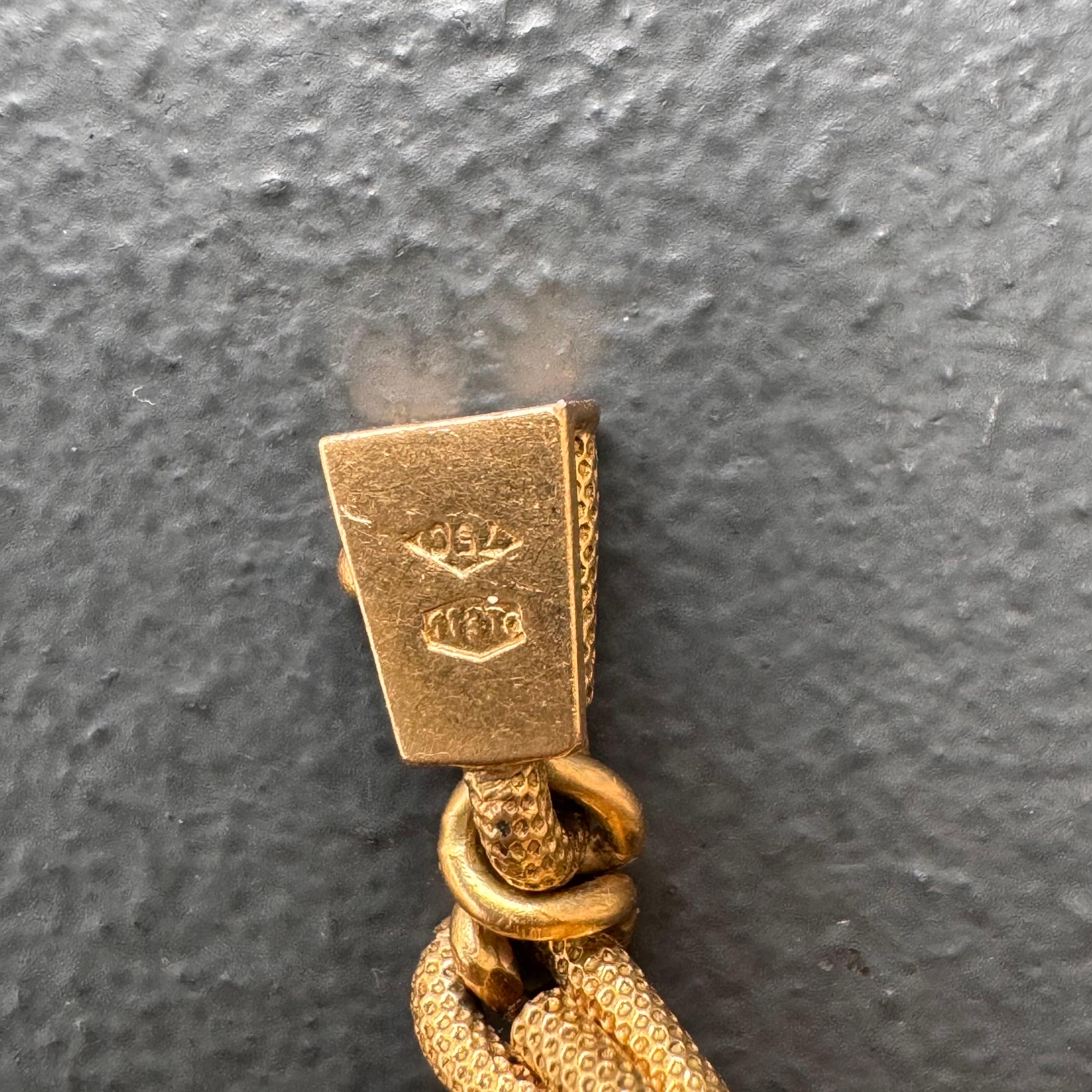 Italienisches 18 Karat Gold Türkis Etruskisches Revival Charm-Medaillon-Armband aus der Mitte des Jahrhunderts  im Angebot 4