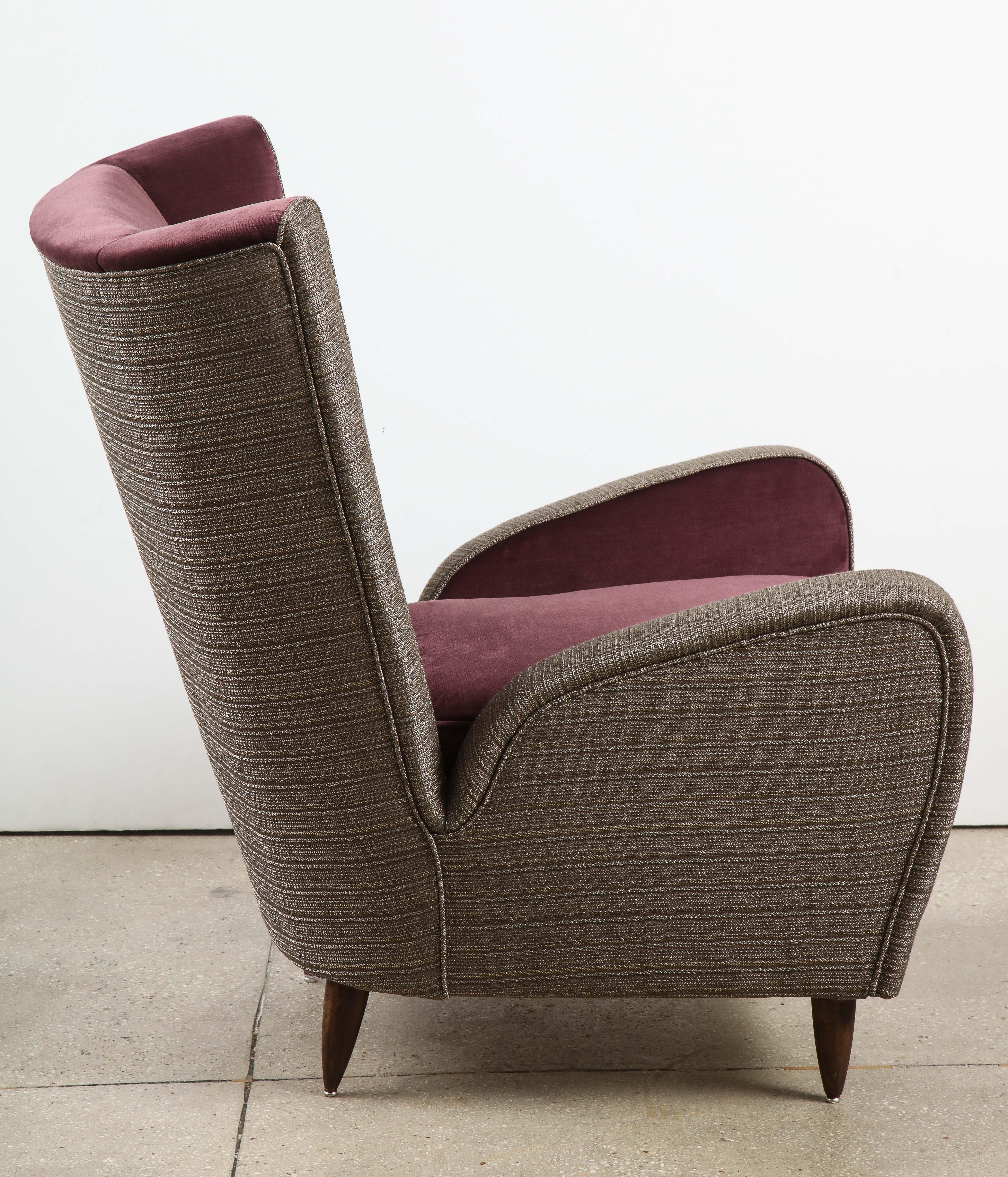 Upholstery Midcentury Italian 1950s Armchair by Paolo Buffa