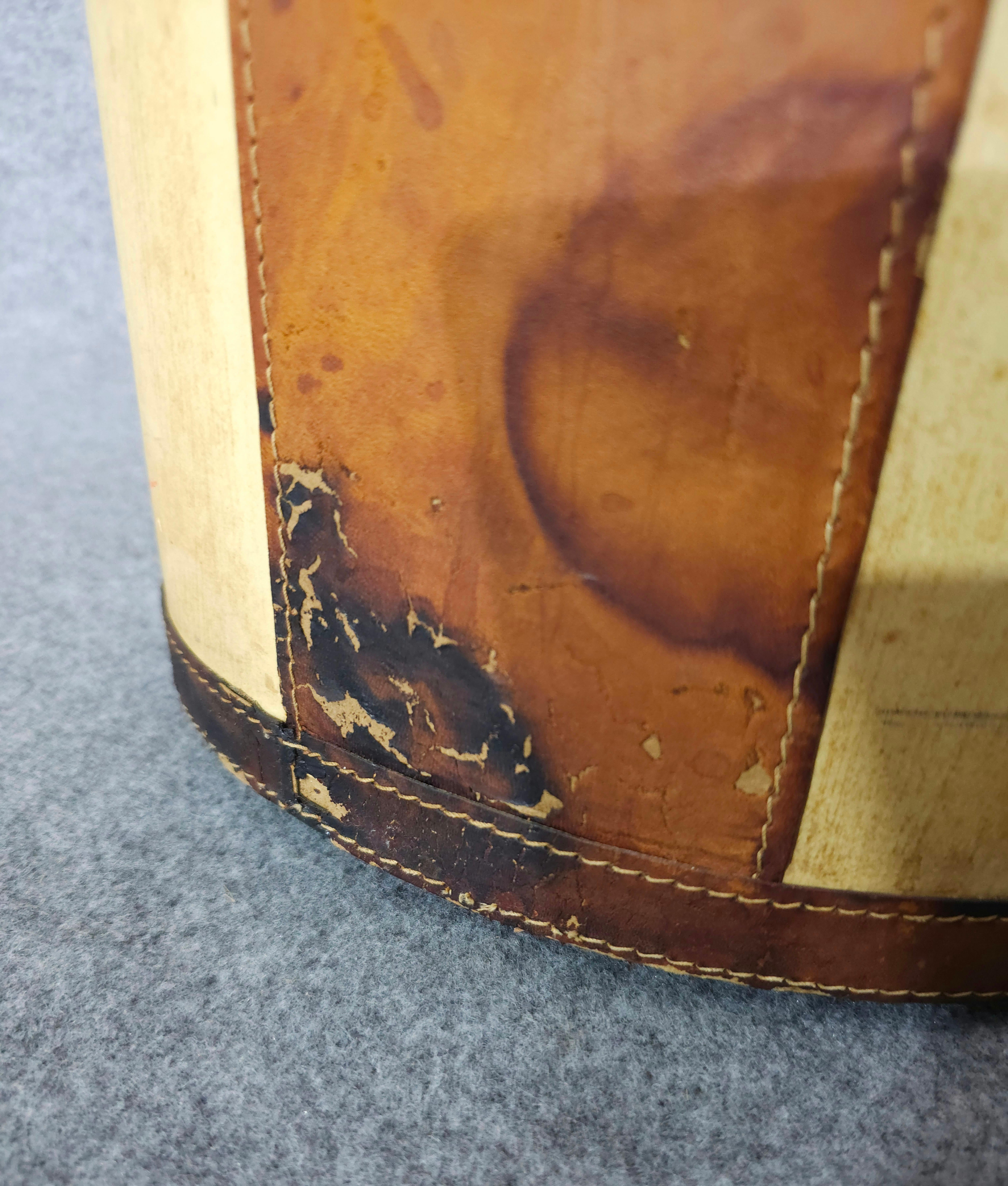 Mid-century Italian 1950s Metal and Leather Umbrella Stand or Walking Stick 5