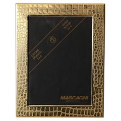 Marco de fotos italiano de mediados de siglo en latón dorado 24K de Mascagni, años 70
