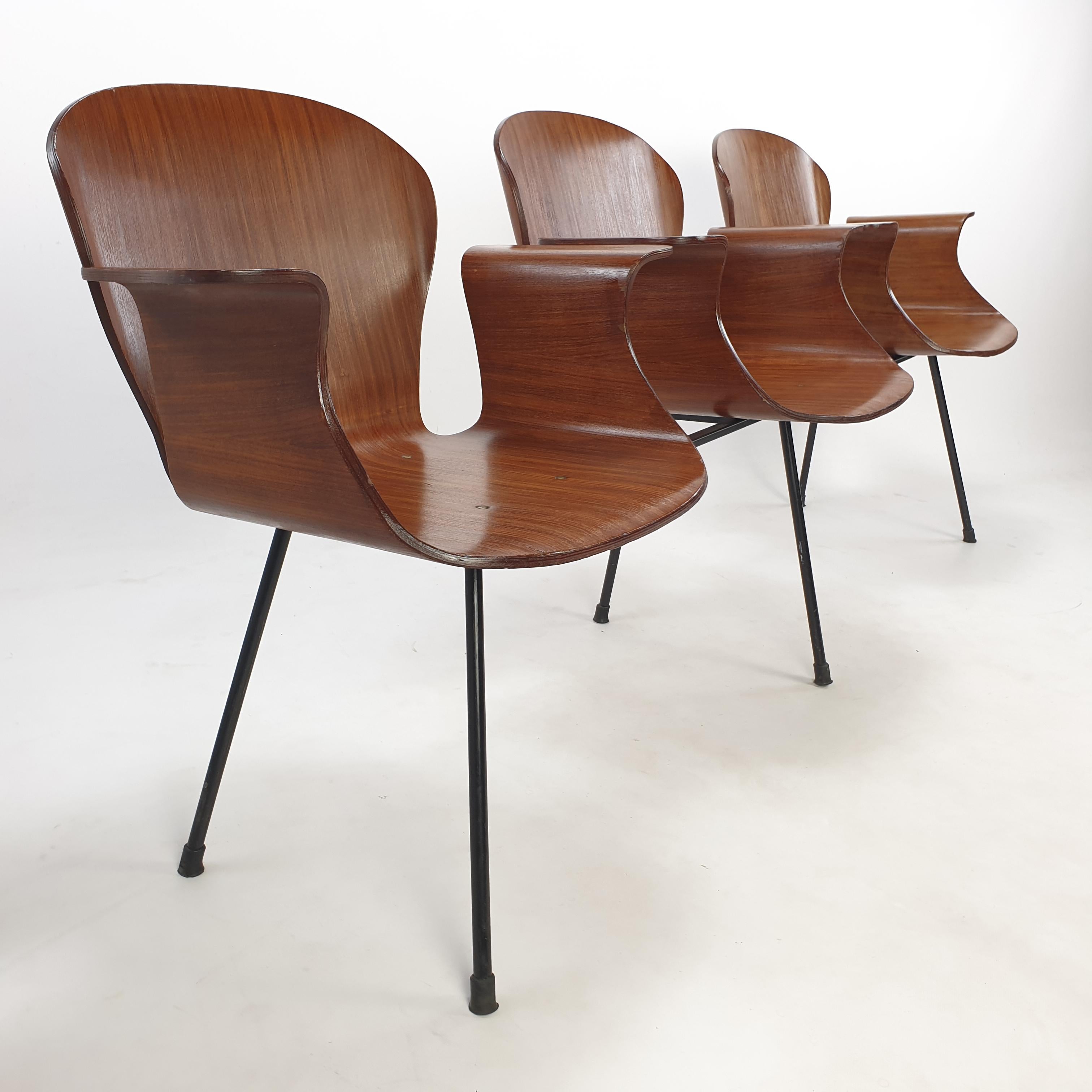 Banc italien à 3 places du milieu du siècle dernier par Carlo Ratti, années 1950 en vente 4