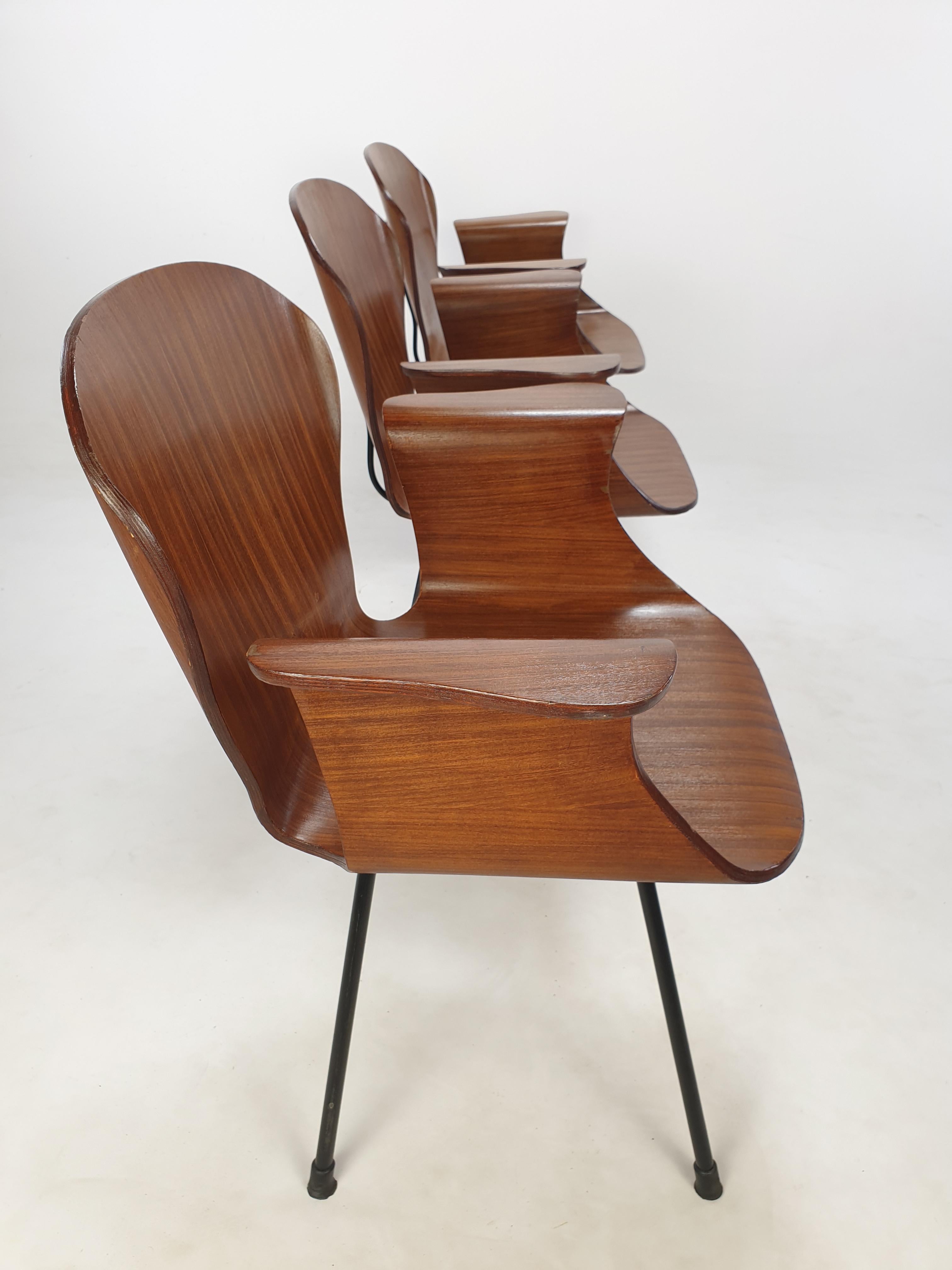 Mid Century Italian 3-Seat Bench by Carlo Ratti, 1950's For Sale 5