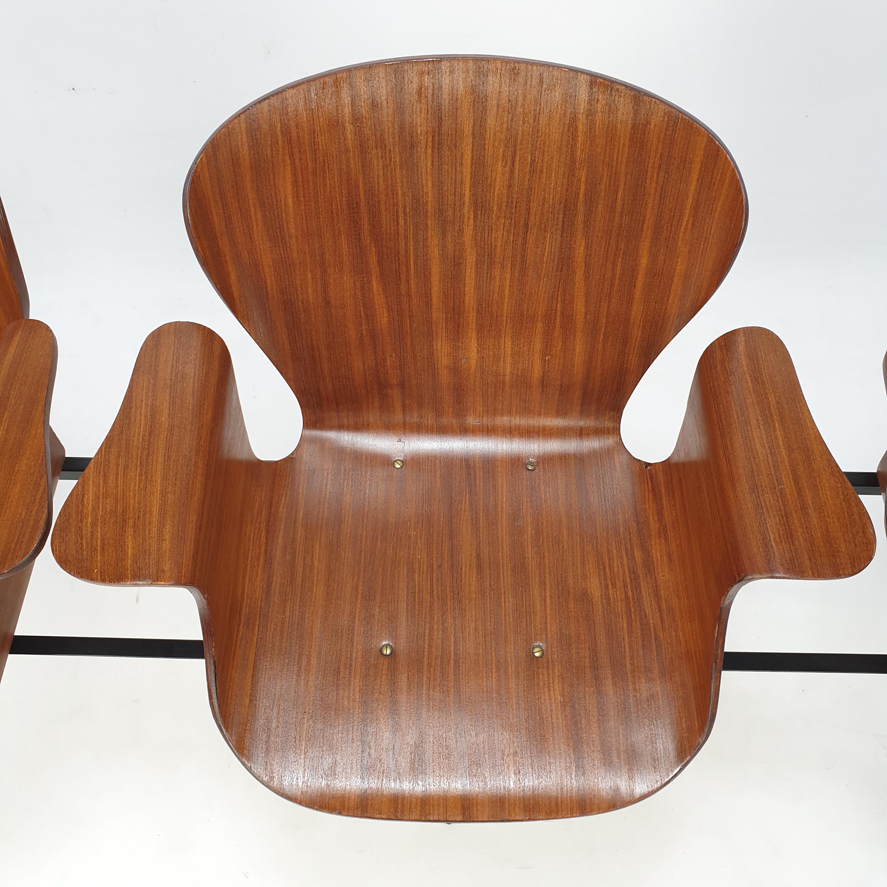 Mid Century Italian 3-Seat Bench by Carlo Ratti, 1950's For Sale 8