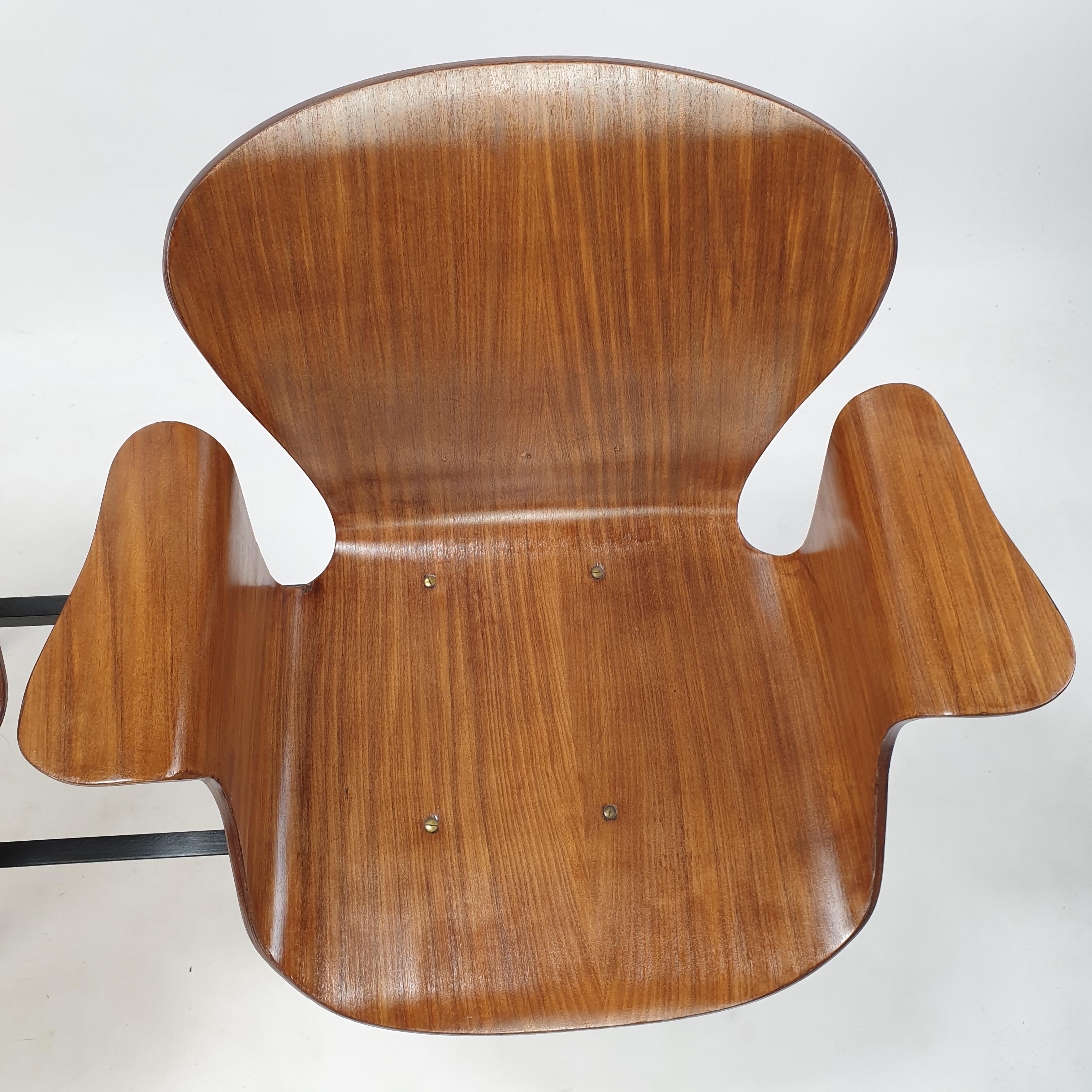 Mid Century Italian 3-Seat Bench by Carlo Ratti, 1950's For Sale 9