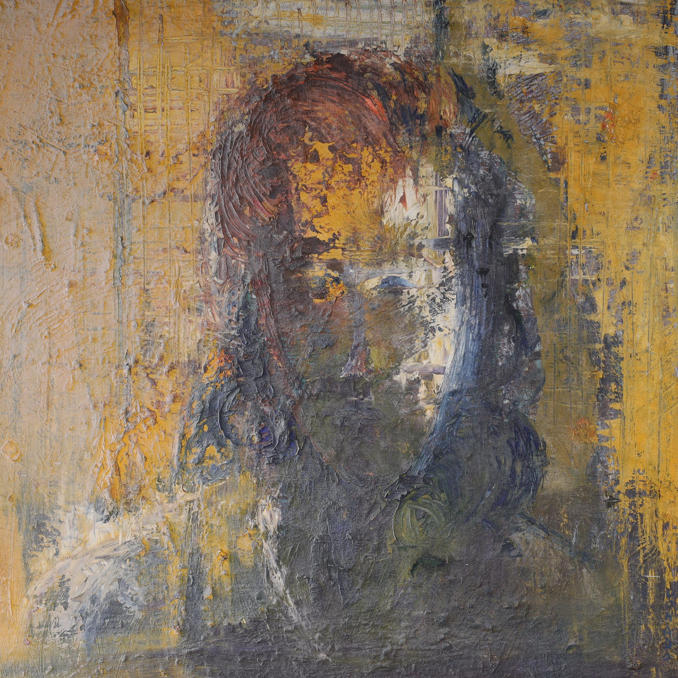italien Mid Century Italian Abstract Figural Oil Painting by Lazzaro Donati en vente