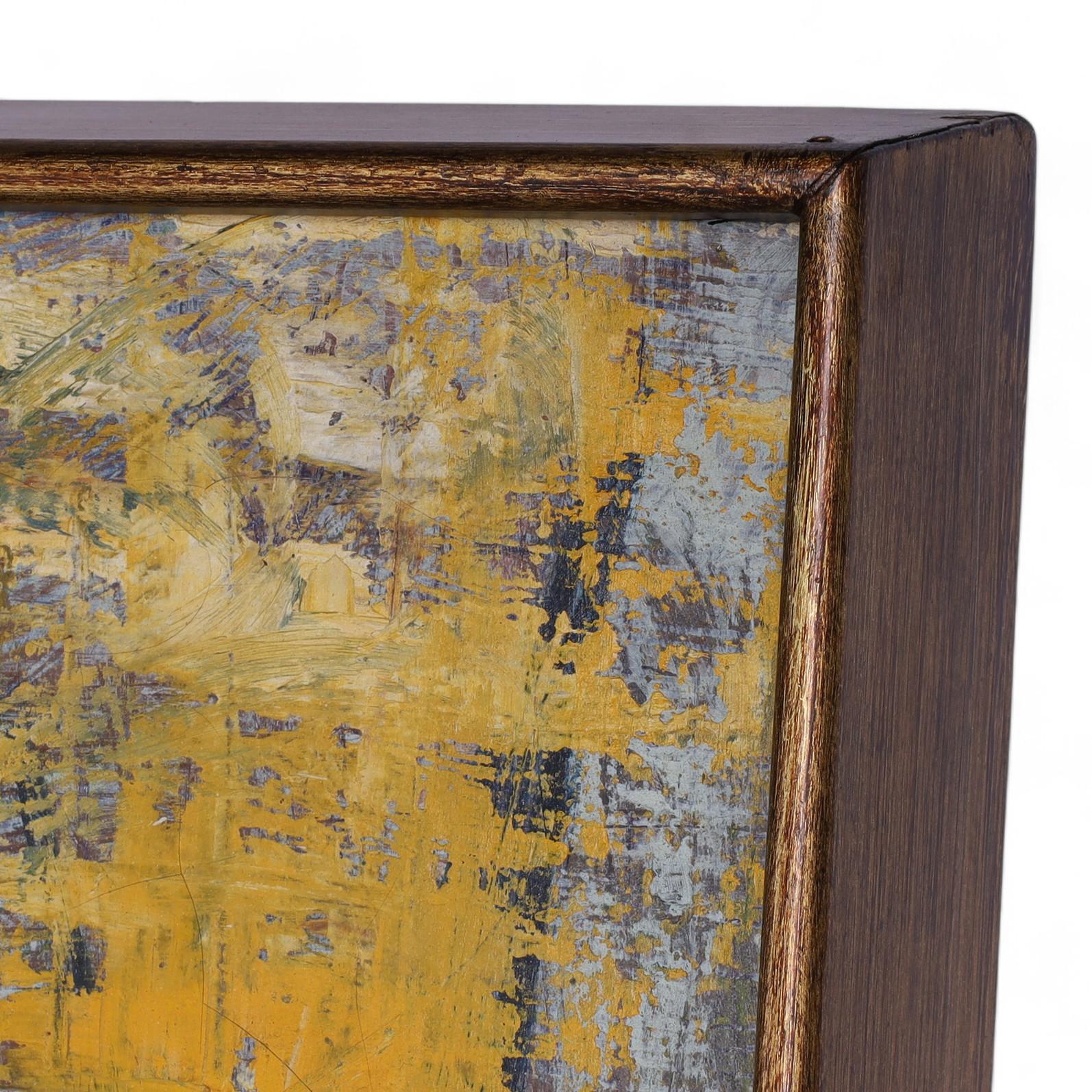 Peinture Mid Century Italian Abstract Figural Oil Painting by Lazzaro Donati en vente