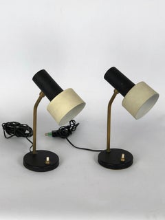 Mid-Century Italian Adjustable Cone Table Lamps, Set of Two