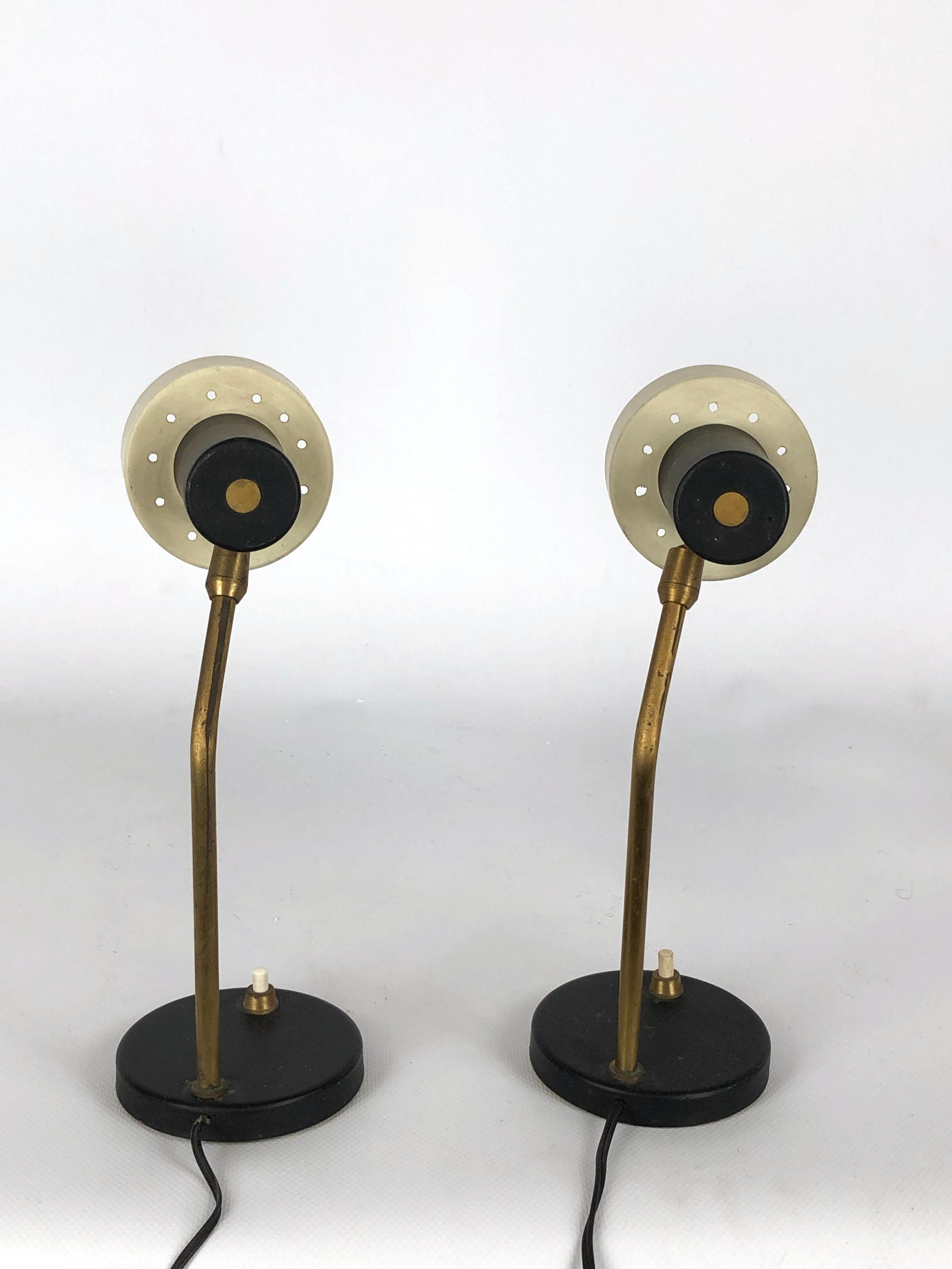 Mid-Century Italian Adjustable Cone Table Lamps, Set of Two For Sale 3