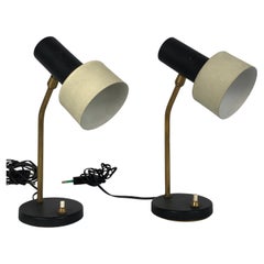 Retro Mid-Century Italian Adjustable Cone Table Lamps, Set of Two