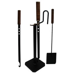 Vintage Midcentury Italian Afra & Tobia Scarpa Fireplace Tools Set for Dimensione Fuoco