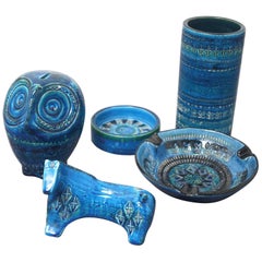 Mid Century Italian Aldo Lodi and Flavia Montelupo Bitossi Rimini Blue, 1960s