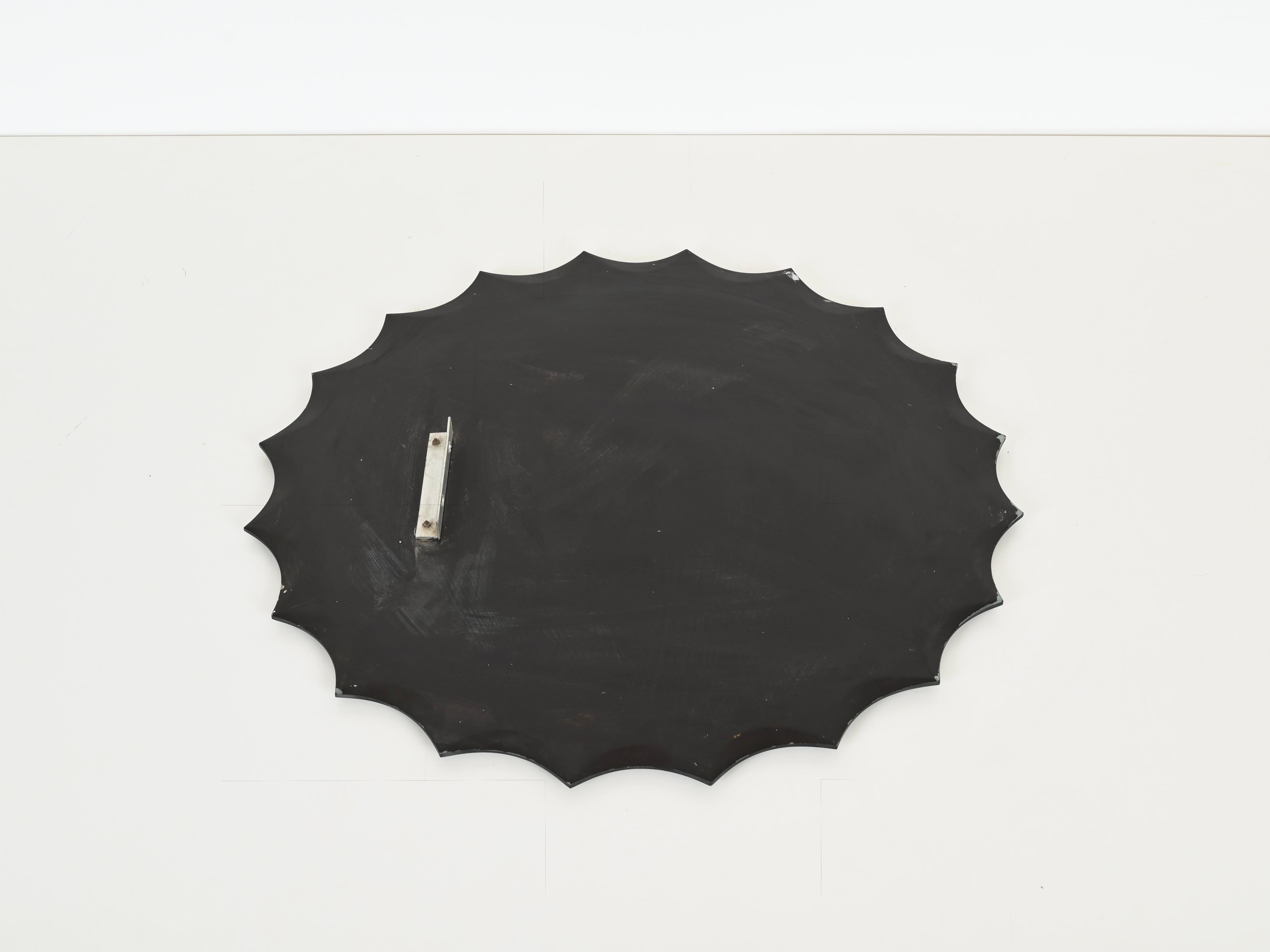 Miroir rond biseauté vert aigue-marine italien de Cristal Arte, années 1960 en vente 5