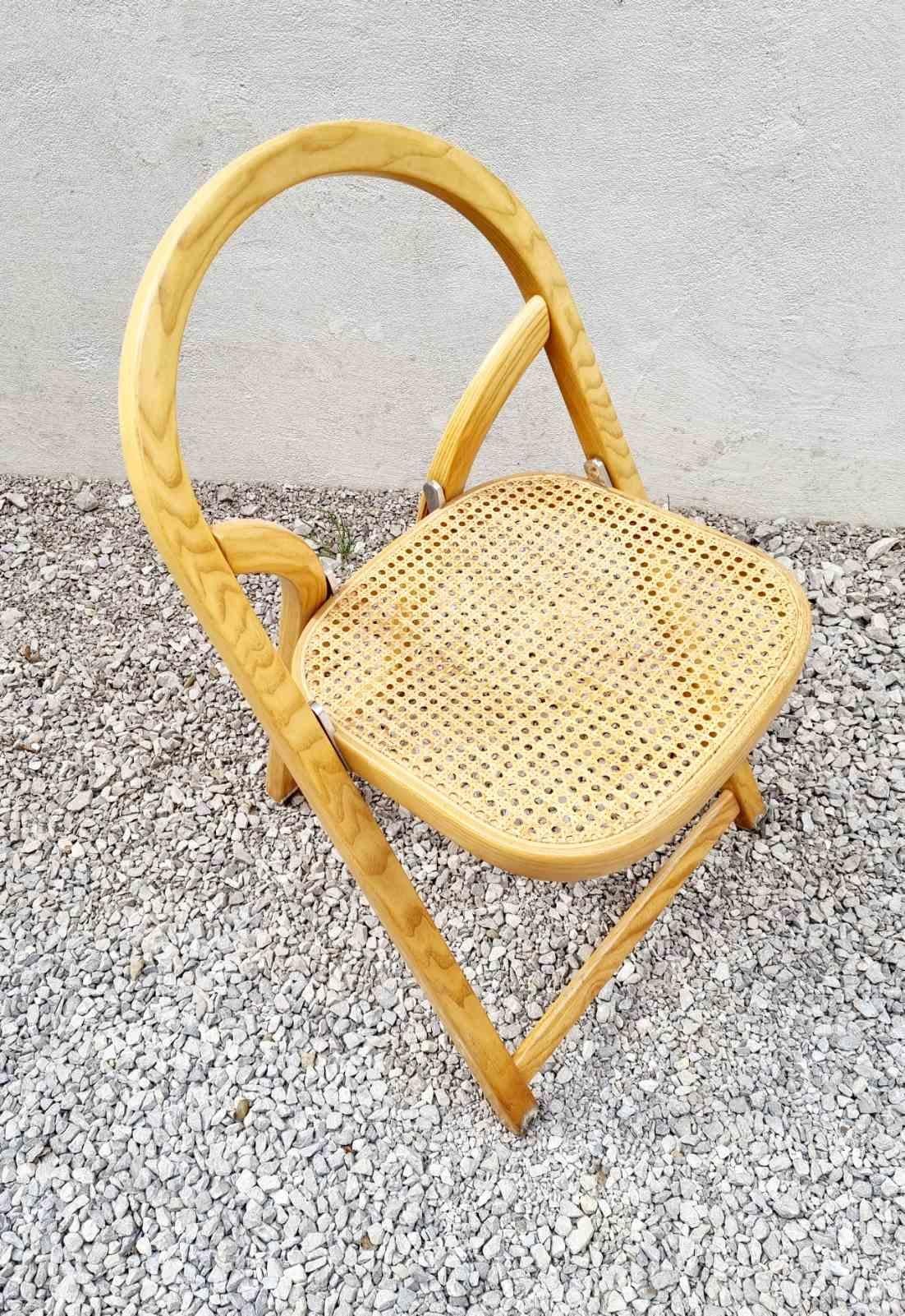 Mid-Century Italian Arca Folding Chair by Gigi Sabadin for Crassevig, Italy, 70s In Good Condition For Sale In Lucija, SI