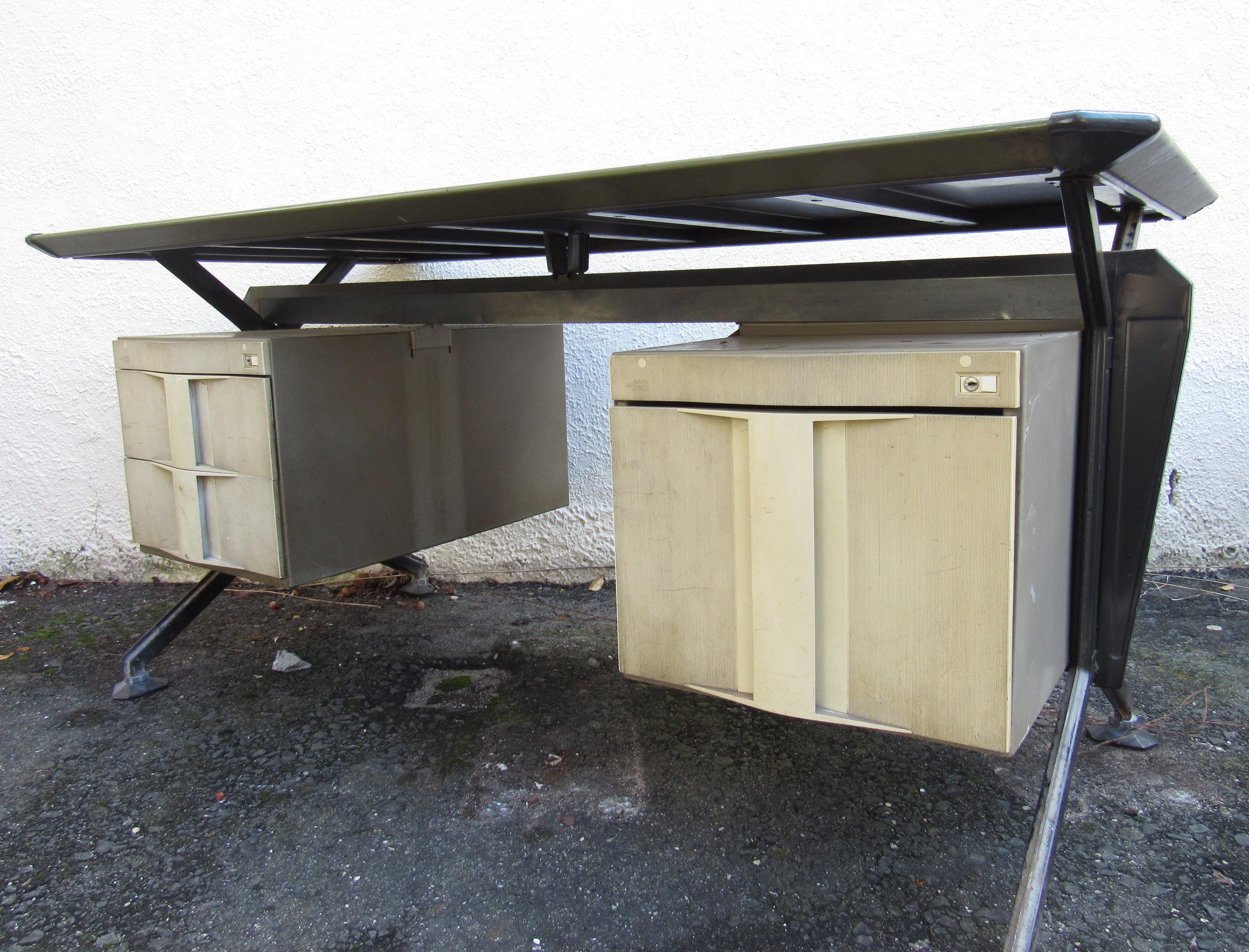 Mid-20th Century Midcentury Italian Arco Desk by BBPR for Olivetti Synthesis For Sale
