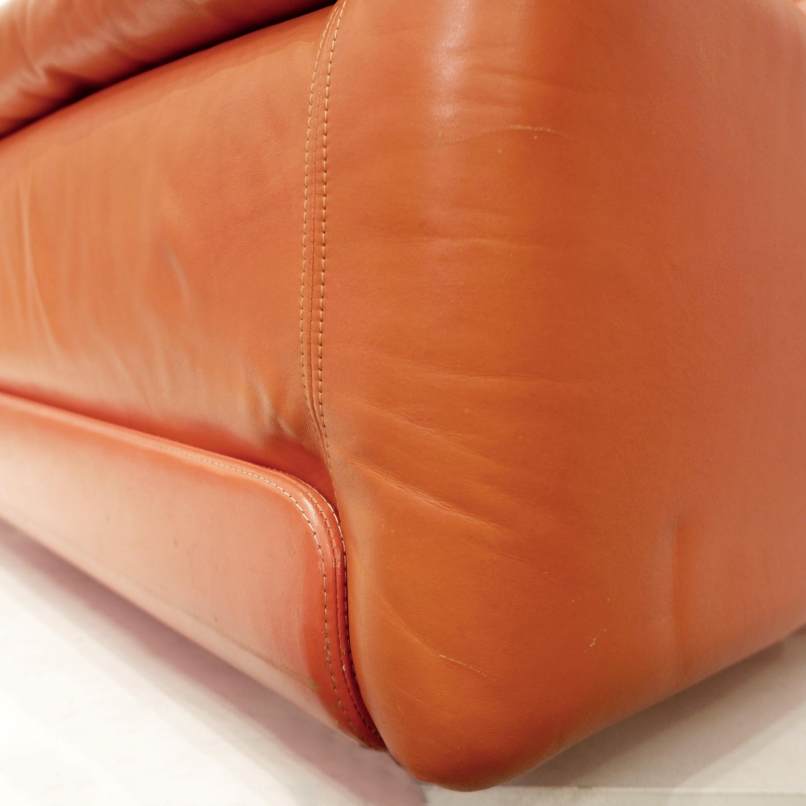 Leather Mid century Italian armchair, 1960's For Sale