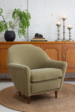 Mid Century Italian Armchair by Ico Parisi in Sage Mohair