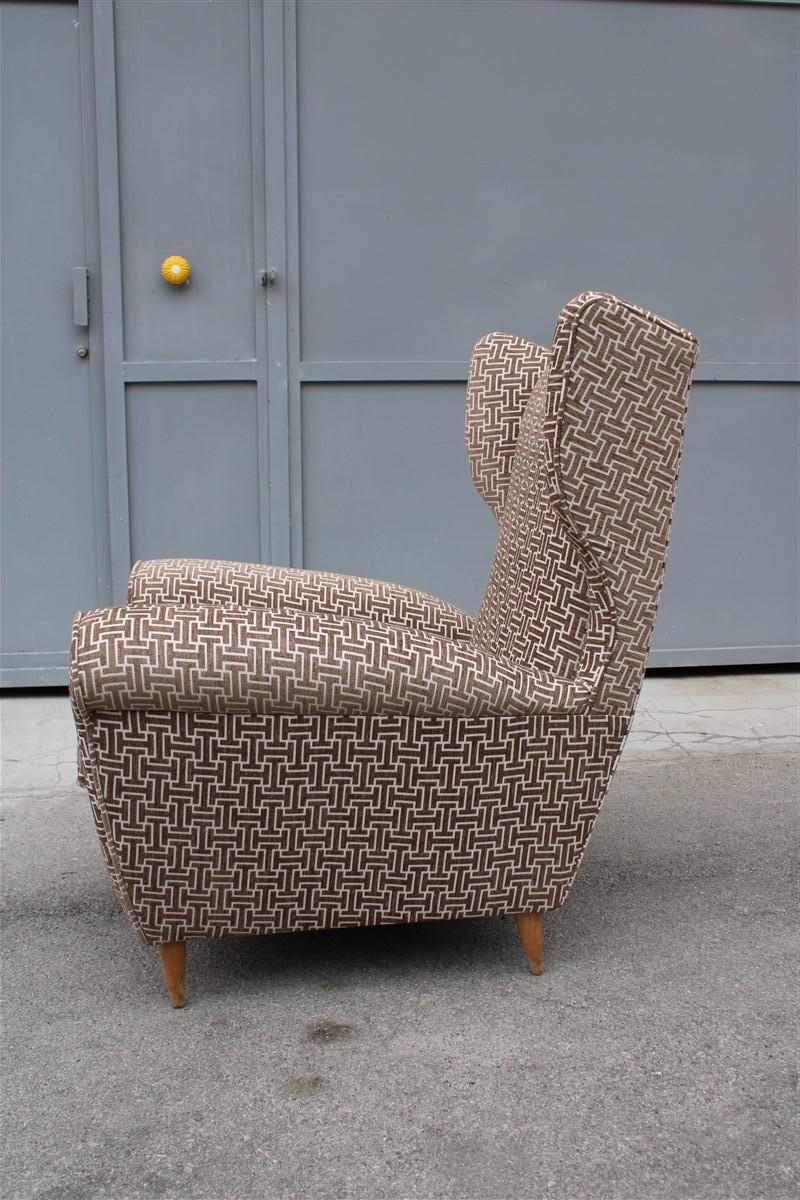 Mid-Century Italian Armchair New Velvet Paolo Buffa Design 1950s For Sale 10