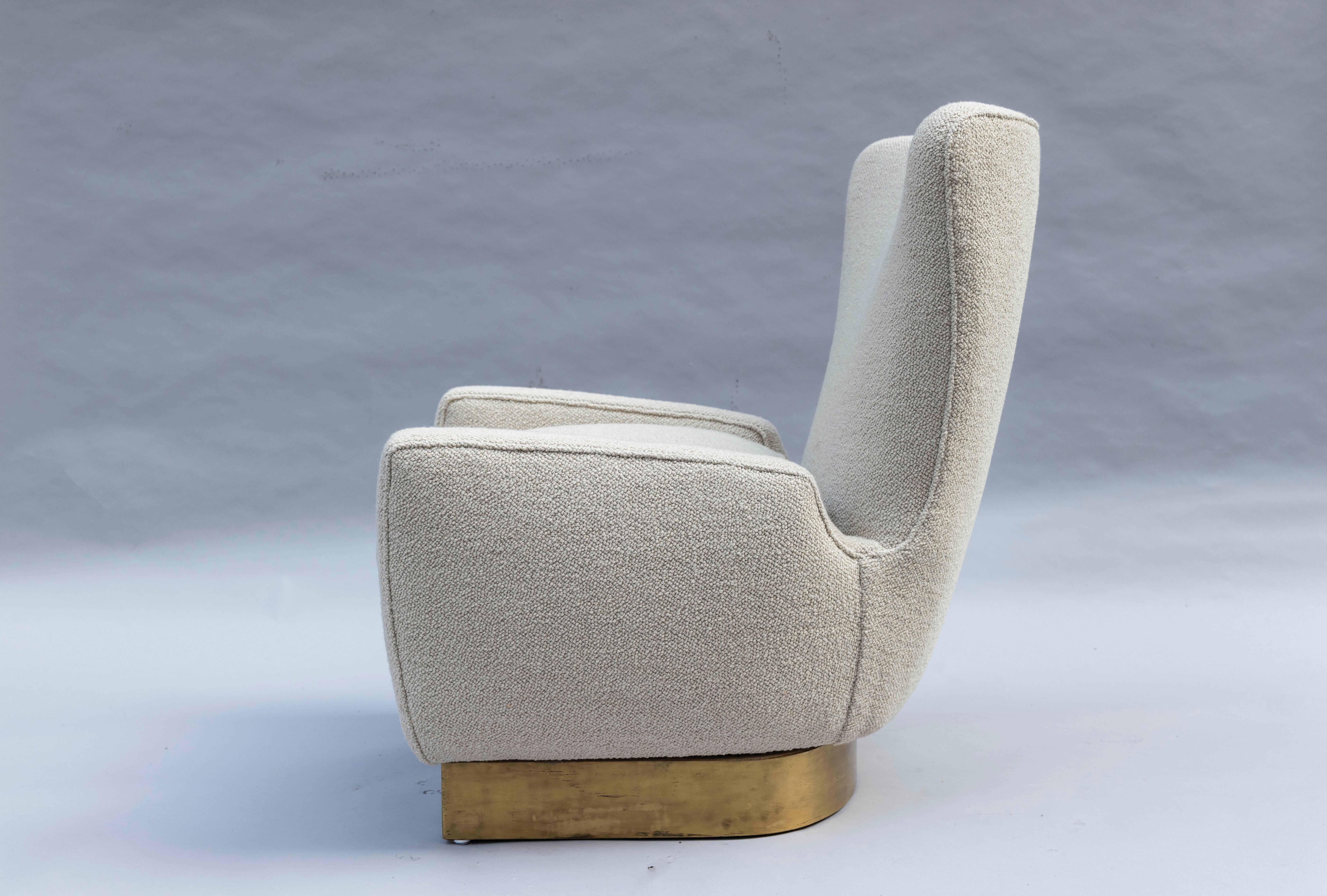 Mid-Century Italian Armchairs, 1960s, Reupholstered in Larsen Wool Boucle' For Sale 2