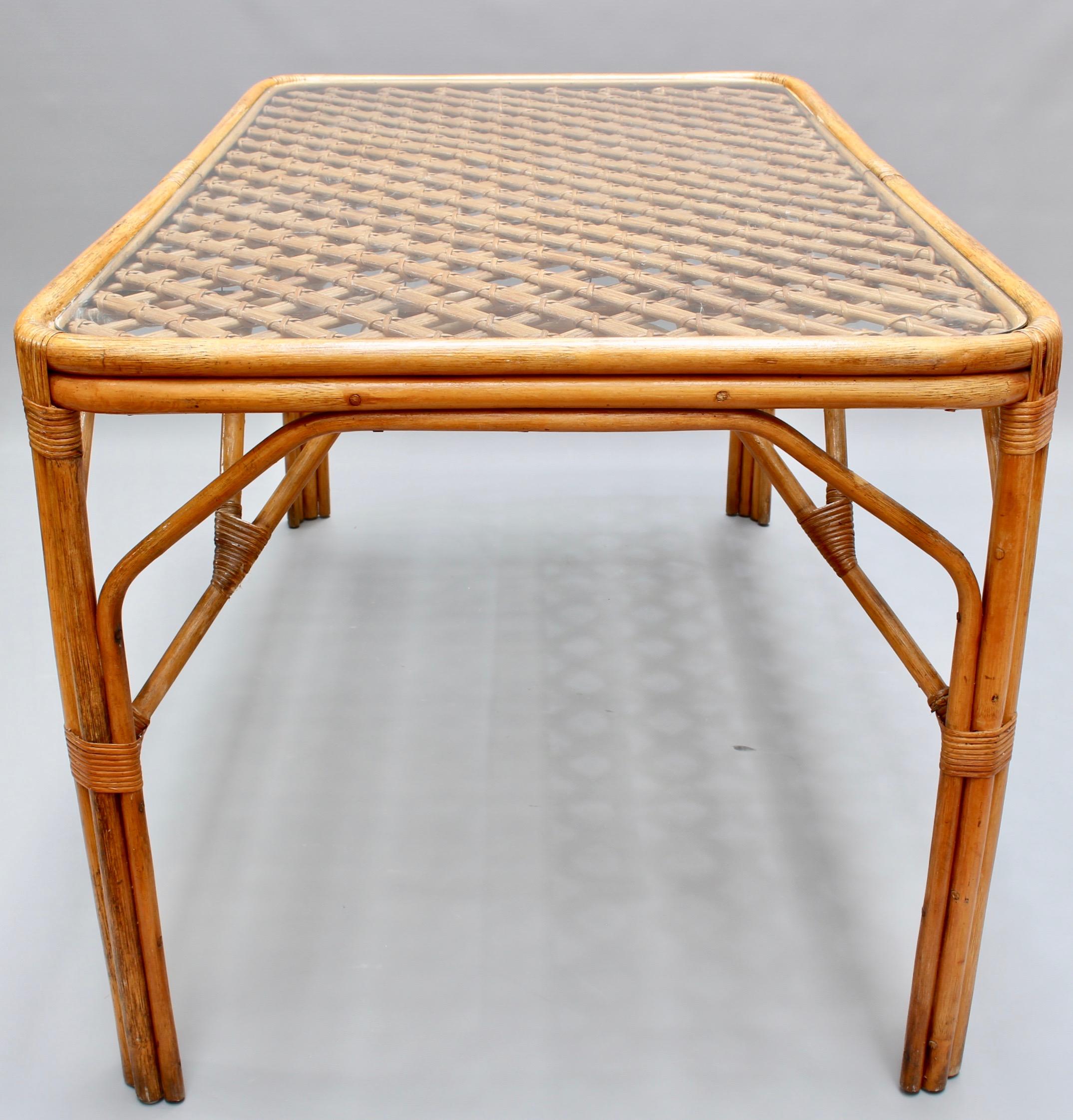 Midcentury Italian Bamboo and Rattan Dining Table, 'circa 1960s' 1