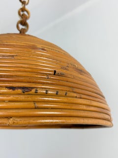 Mid-century Italian bamboo Chandelier attributed to Bonacina, 1960s