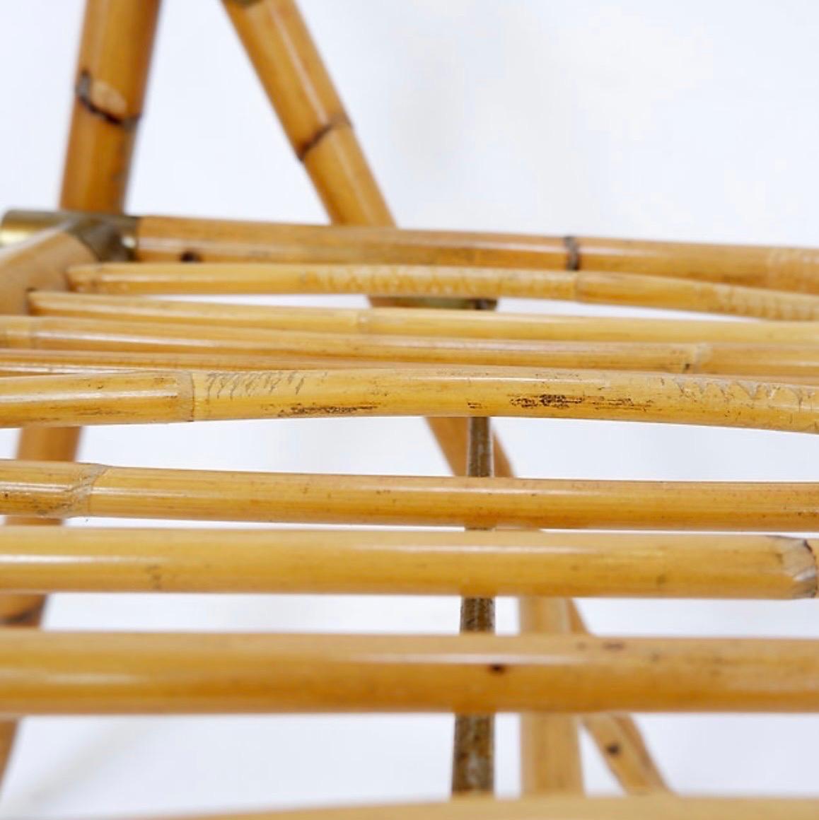 Mid-Century Italian Bamboo Dal Vera Folding Chair, 1960s For Sale 6