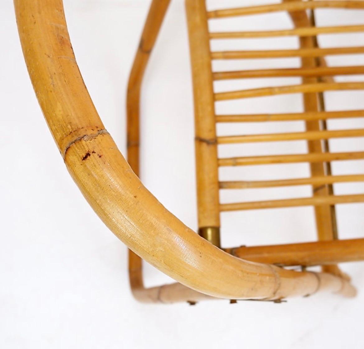 Mid-Century Italian Bamboo Dal Vera Folding Chair, 1960s For Sale 2