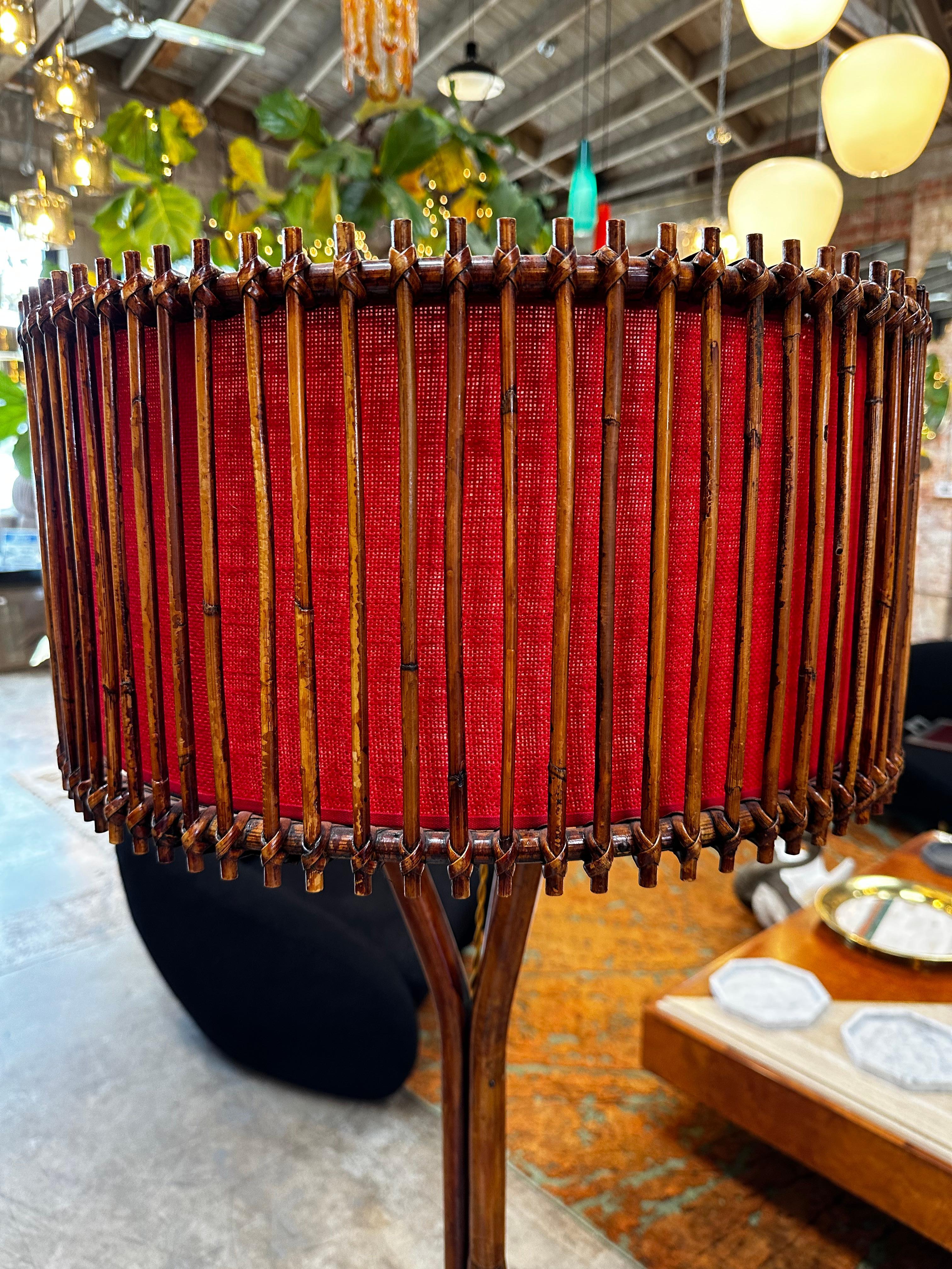 Mid-Century Modern Midcentury Italian Bamboo Floor Lamp, 1960s