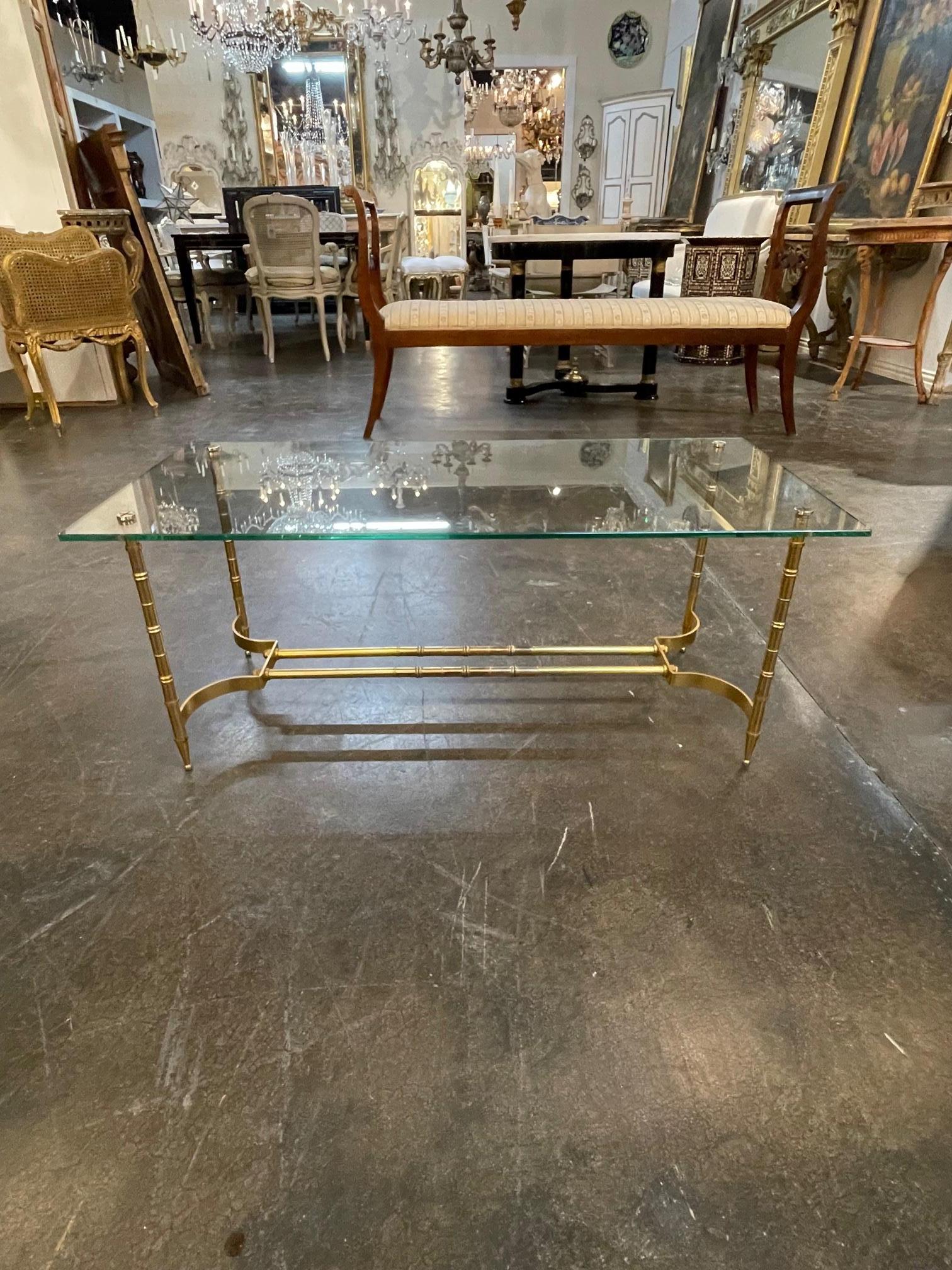 Mid-Century Italian Bamboo Form Coffee Table In Good Condition For Sale In Dallas, TX
