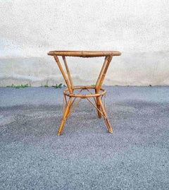 Mid Century Italian Bamboo Side or Coffee Table by Bonacina, Italy 60s