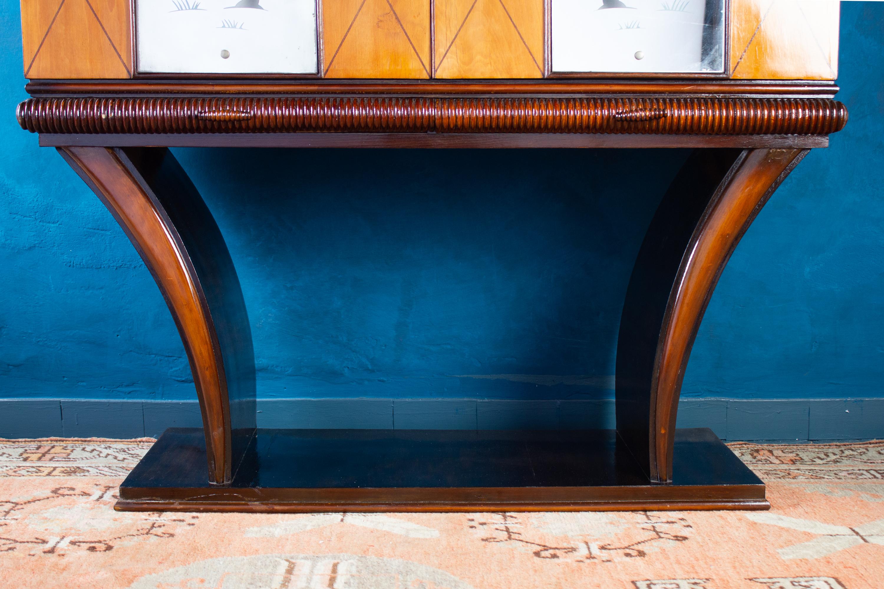 Mid-Century Italian Bar Cabinet 1950'  Osvaldo Borsani style For Sale 12