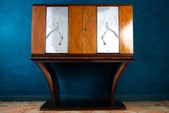 Mid-Century Italian Bar Cabinet 1950'  Osvaldo Borsani style
