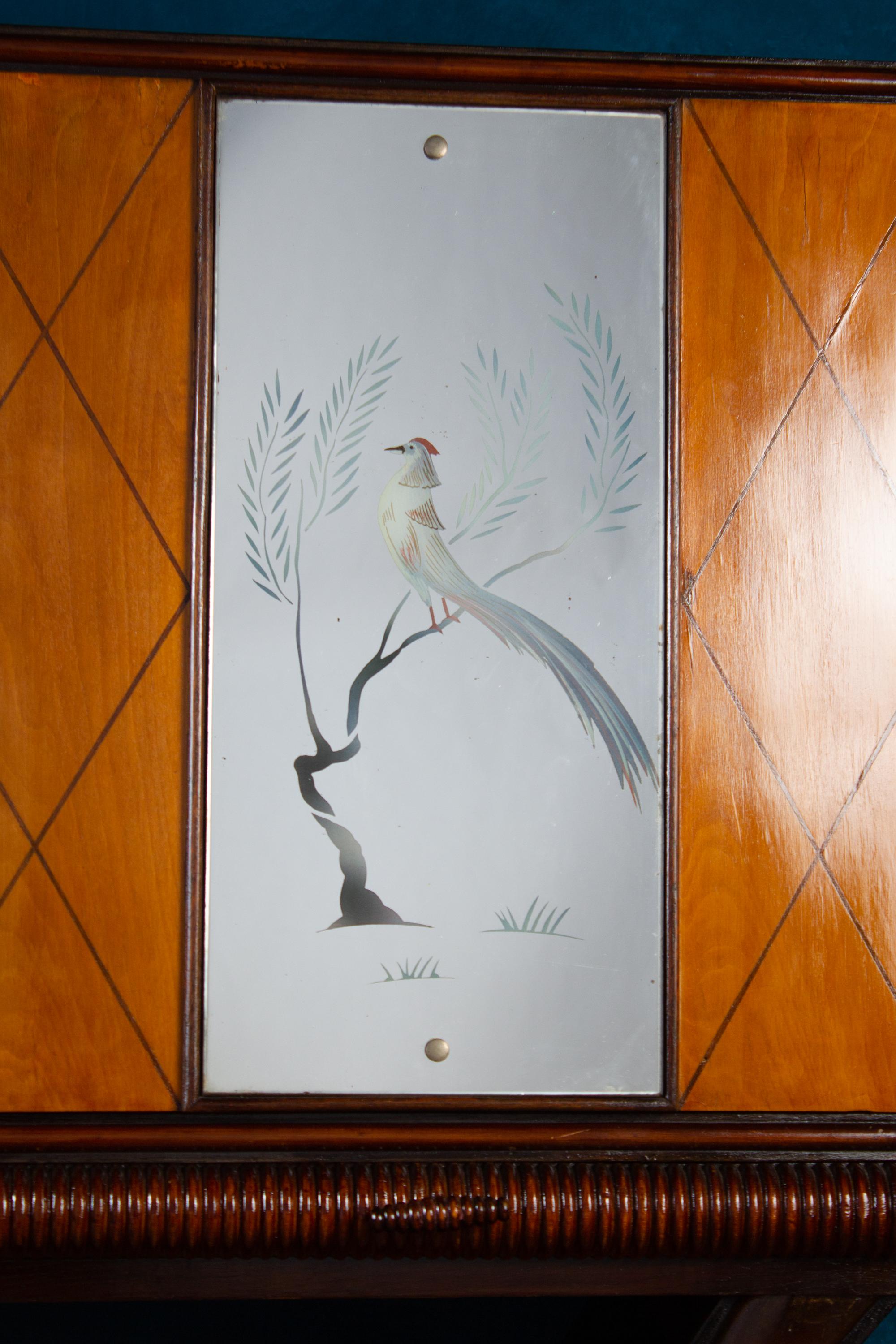 Mid-Century Italian Bar Cabinet 1950'  Osvaldo Borsani style For Sale 1