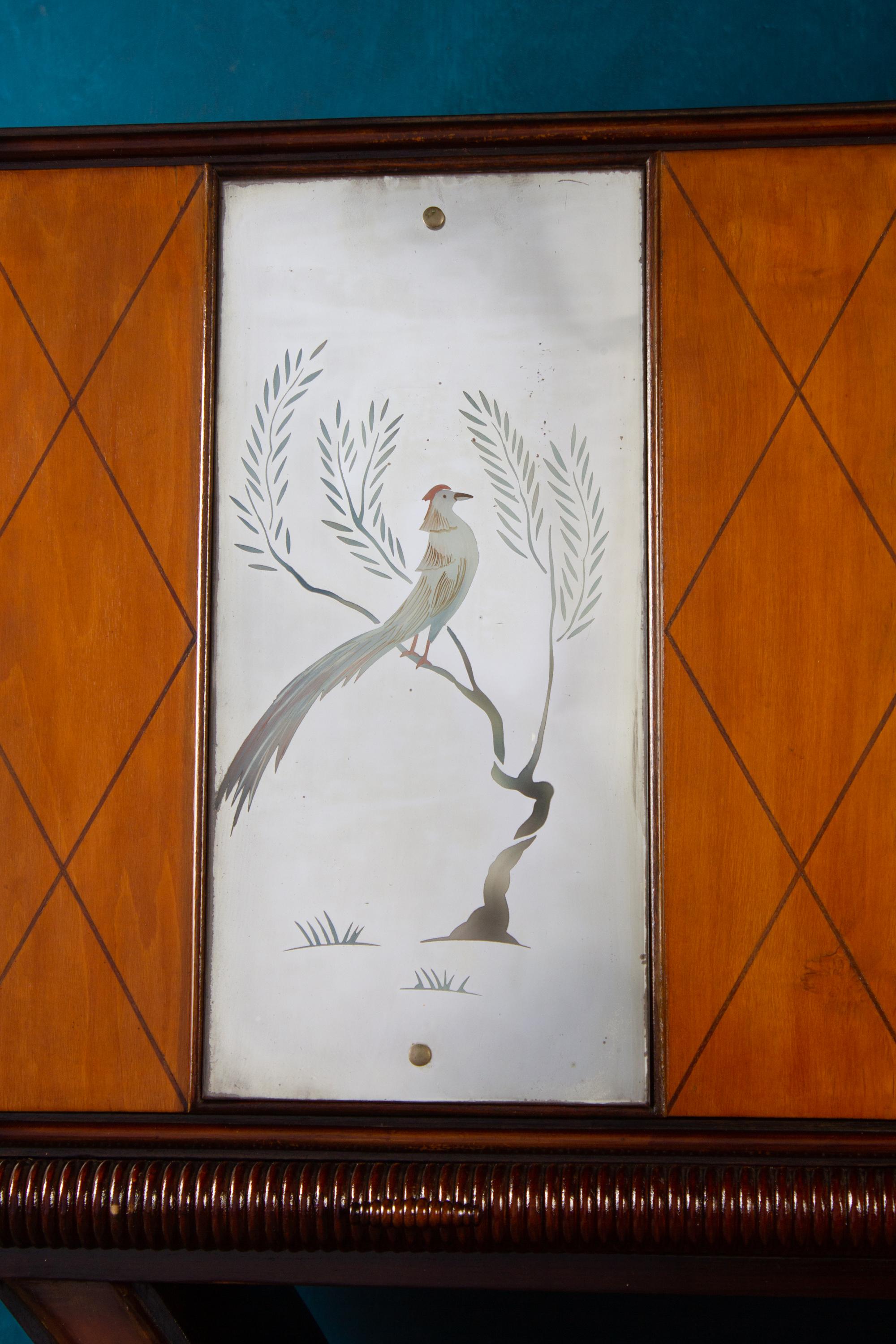 Mid-Century Italian Bar Cabinet 1950'  Osvaldo Borsani style For Sale 2