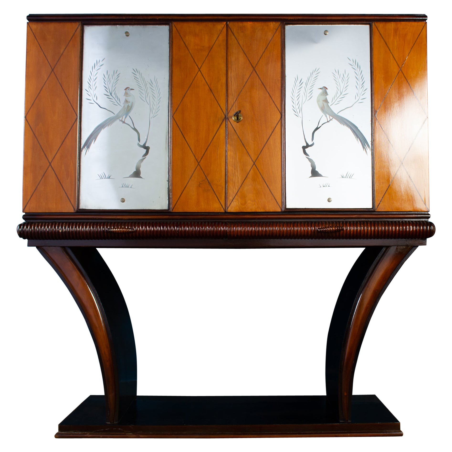 Mueble bar italiano de mediados de siglo 1950'  Estilo Osvaldo Borsani