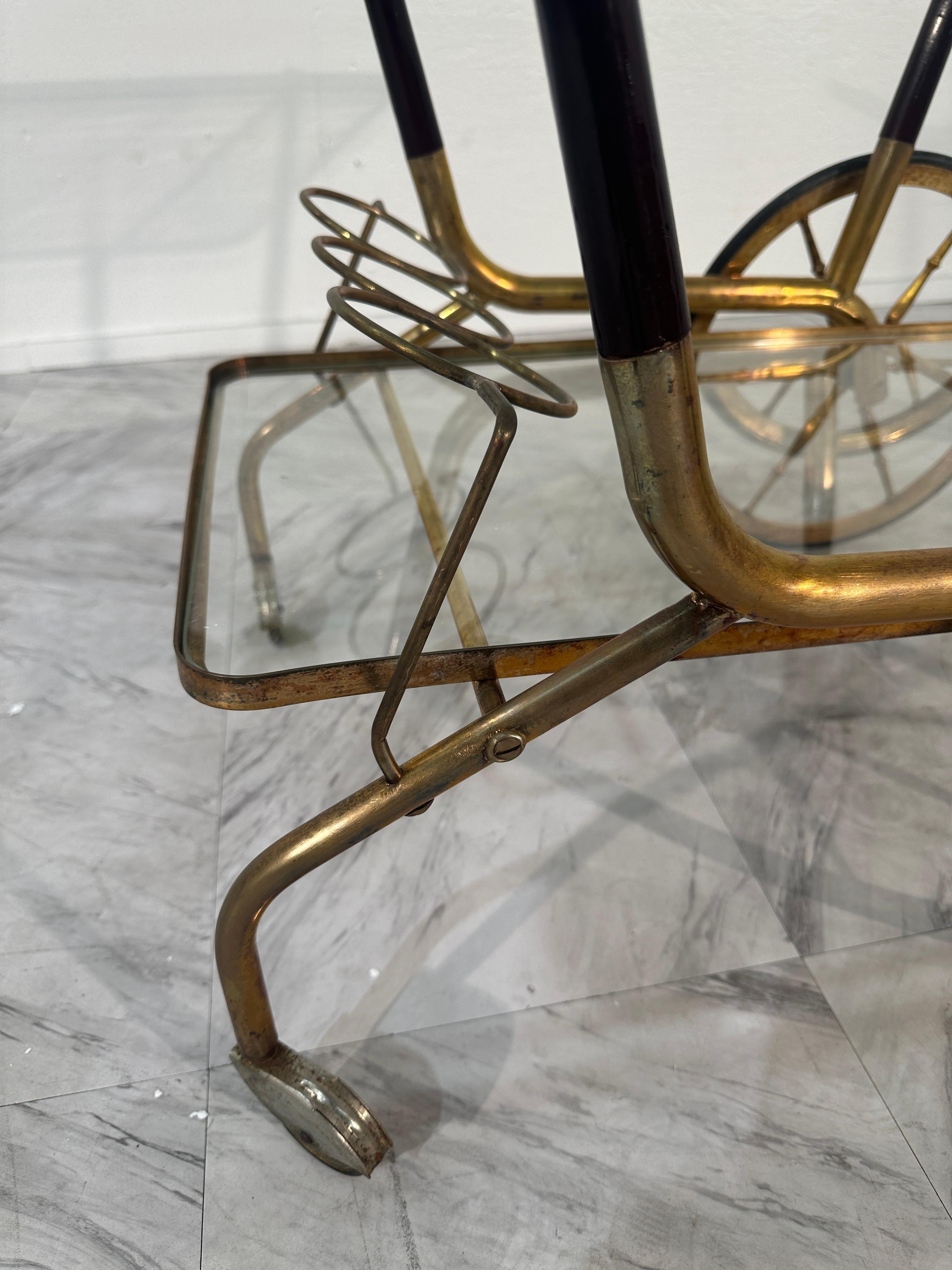 Mid Century Italian Bar Cart by Cesare Lacca 1970 For Sale 5