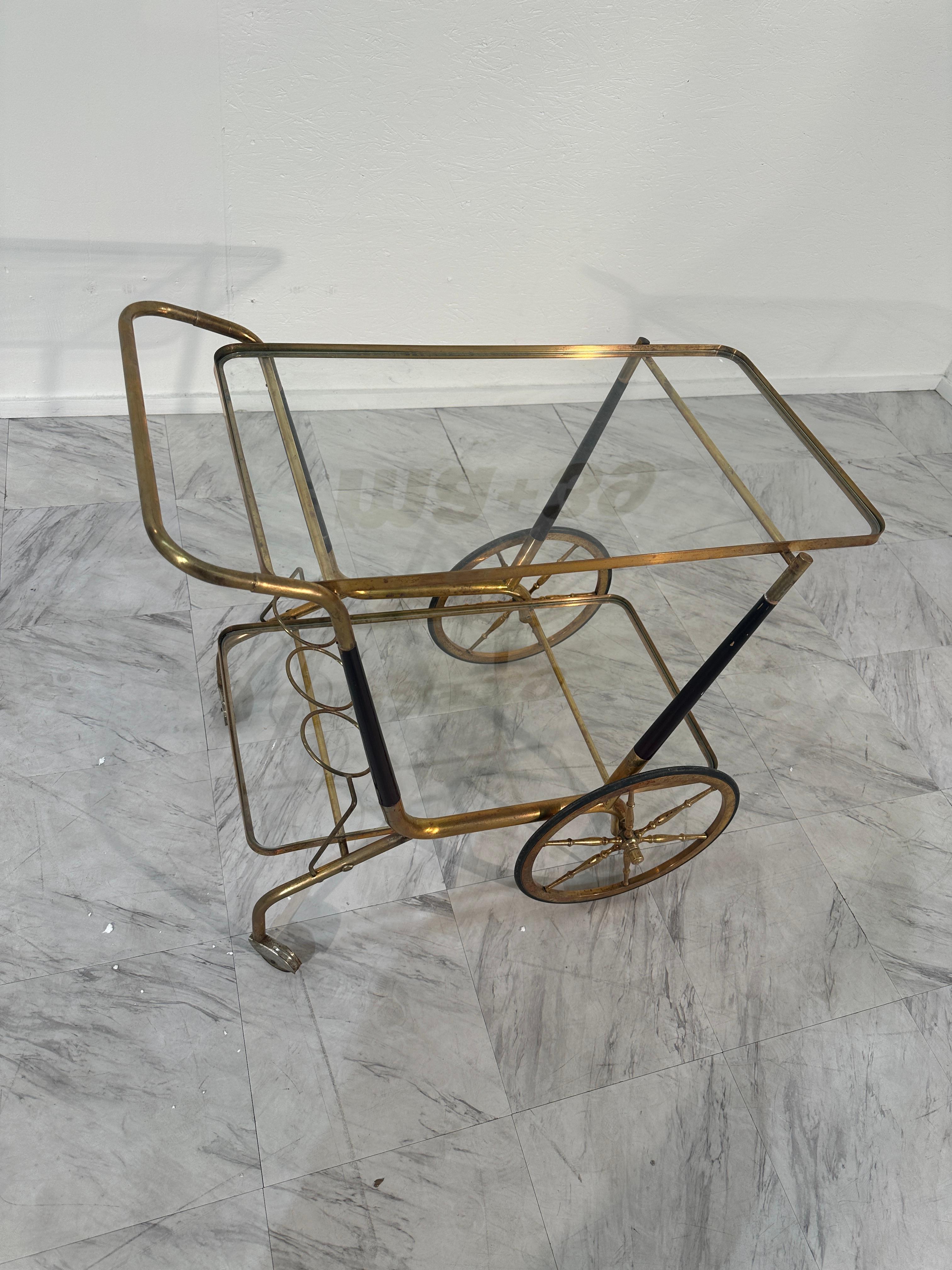 Mid Century Italian Bar Cart by Cesare Lacca 1970 For Sale 7