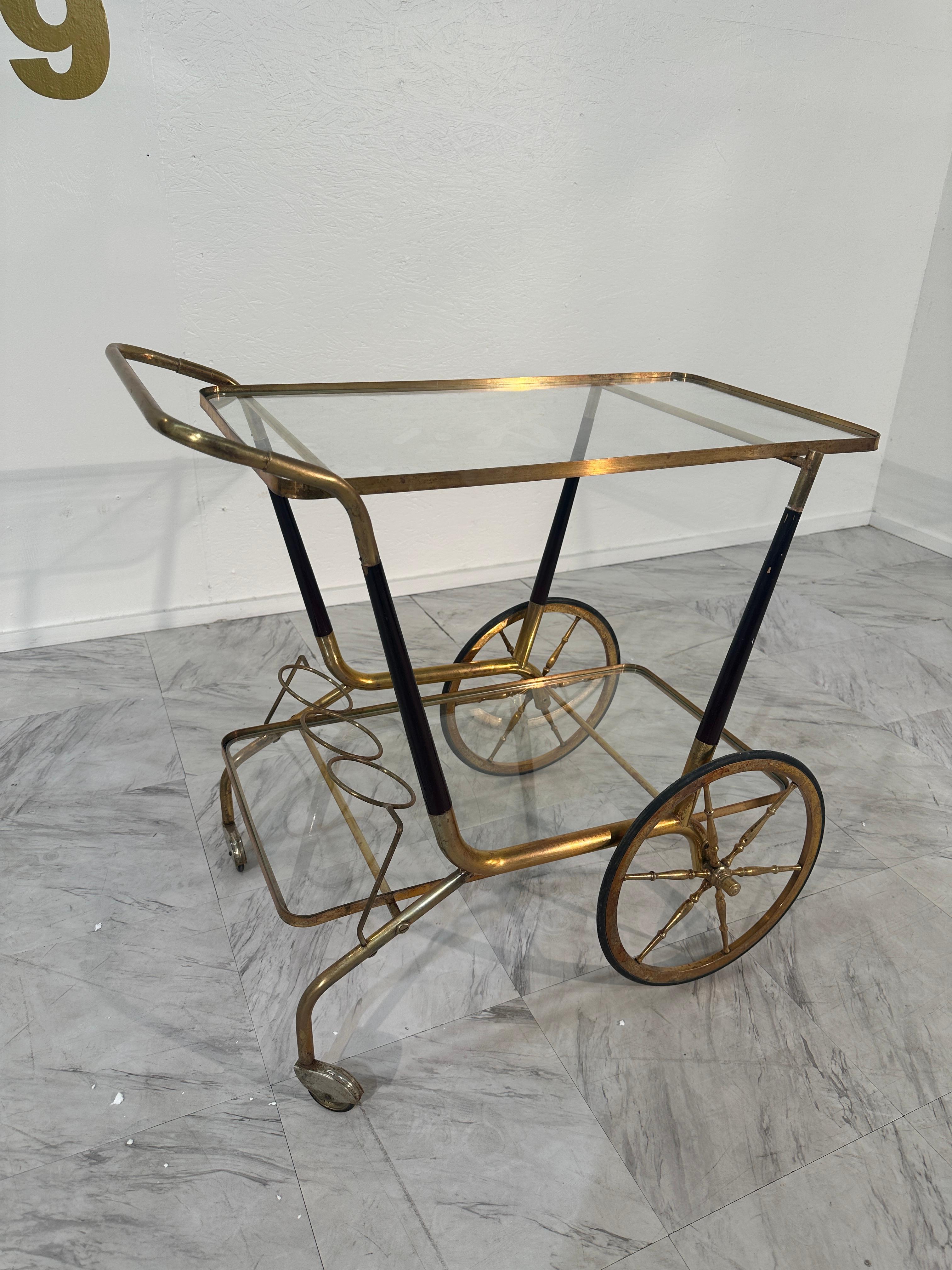 Mid Century Italian Bar Cart by Cesare Lacca 1970 For Sale 8