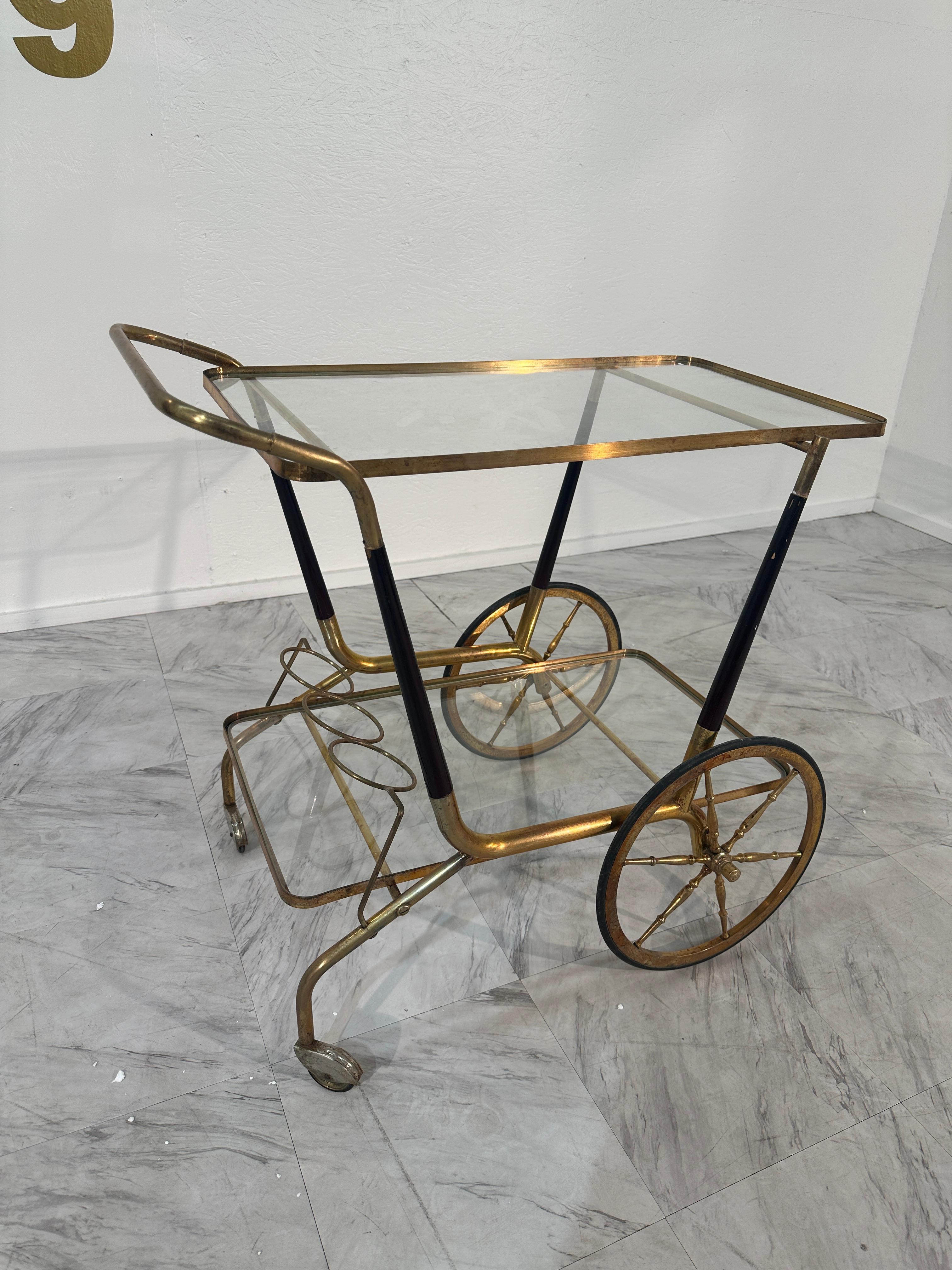 Mid Century Italian Bar Cart by Cesare Lacca 1970 For Sale 9