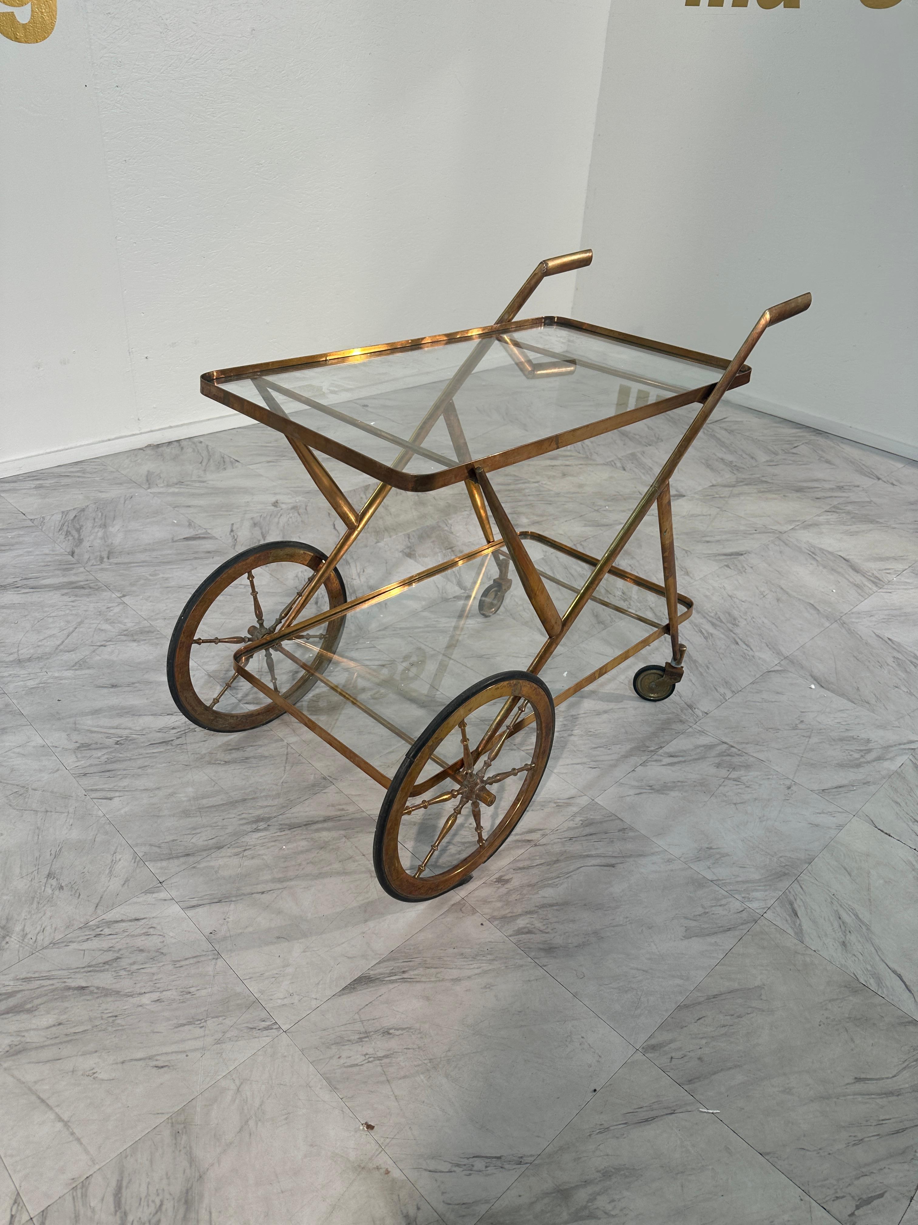 Mid Century Italian Bar Cart by Cesare Lacca 1970 For Sale 1