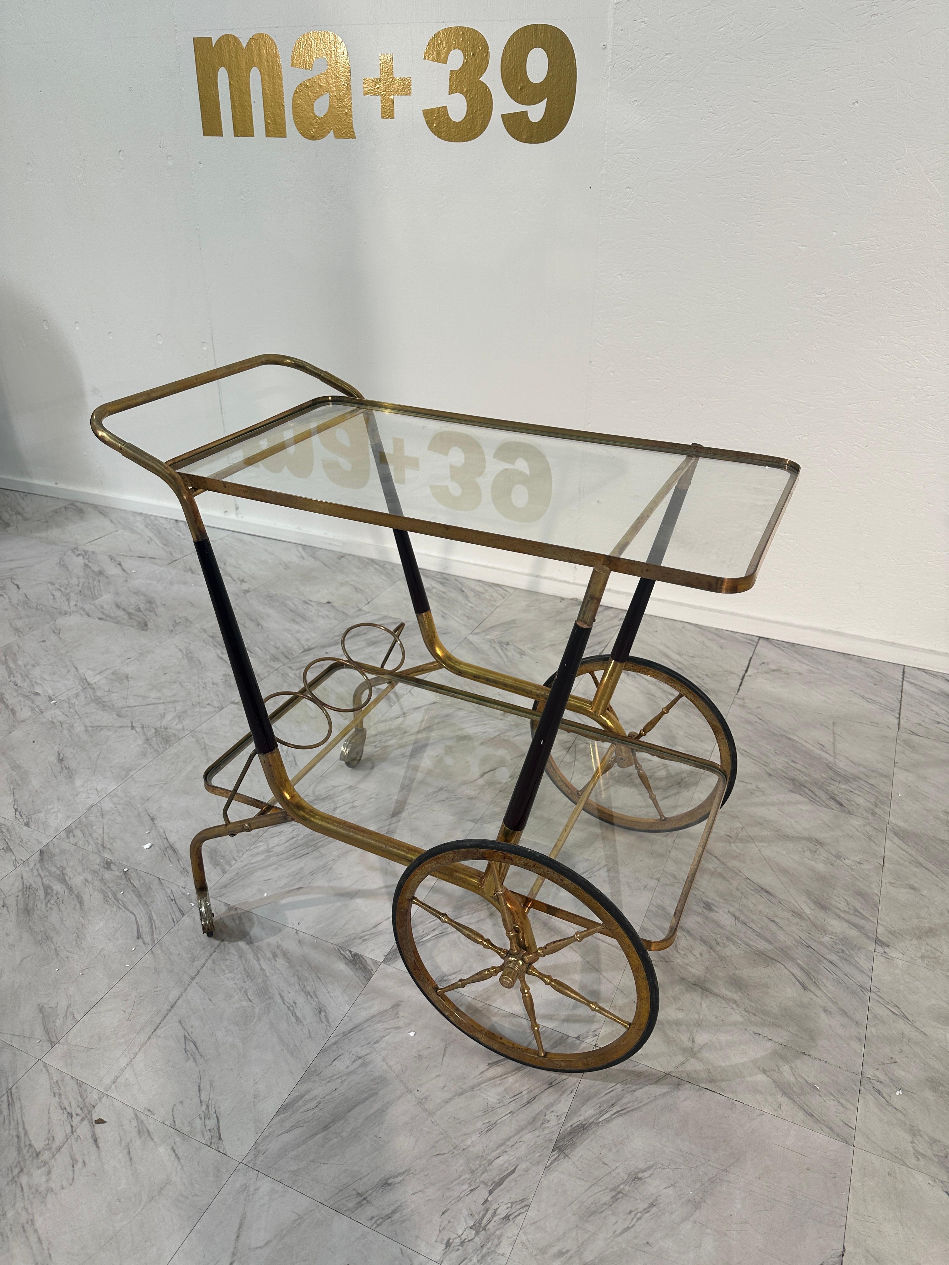 Mid Century Italian Bar Cart by Cesare Lacca 1970 For Sale 2
